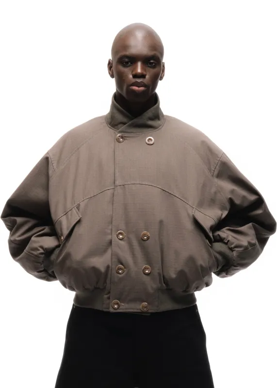 DOUBLE BUTTON BOMBER JACKET STRUCTURED STONE sold by NO/FAITH STUDIOS