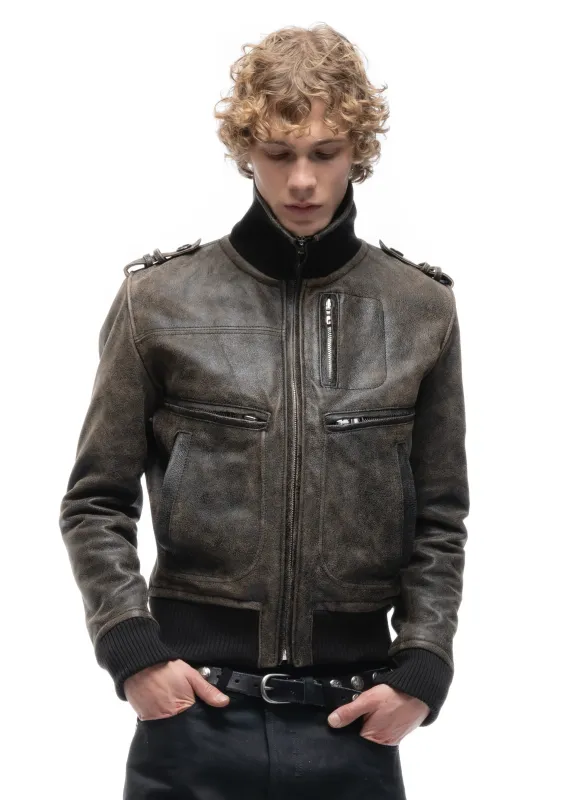 SHADOW OPERATOR LEATHER JACKET USED sold by NO/FAITH STUDIOS