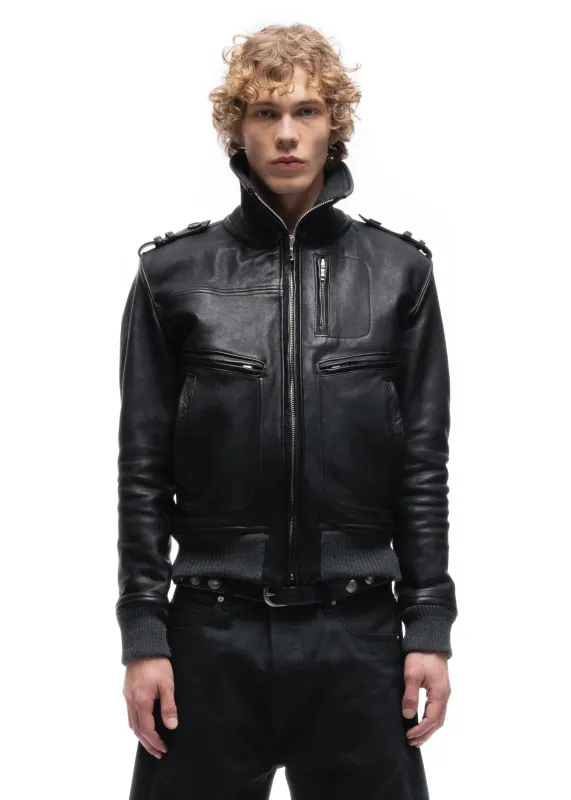 SHADOW OPERATOR LEATHER JACKET BLACK sold by NO/FAITH STUDIOS