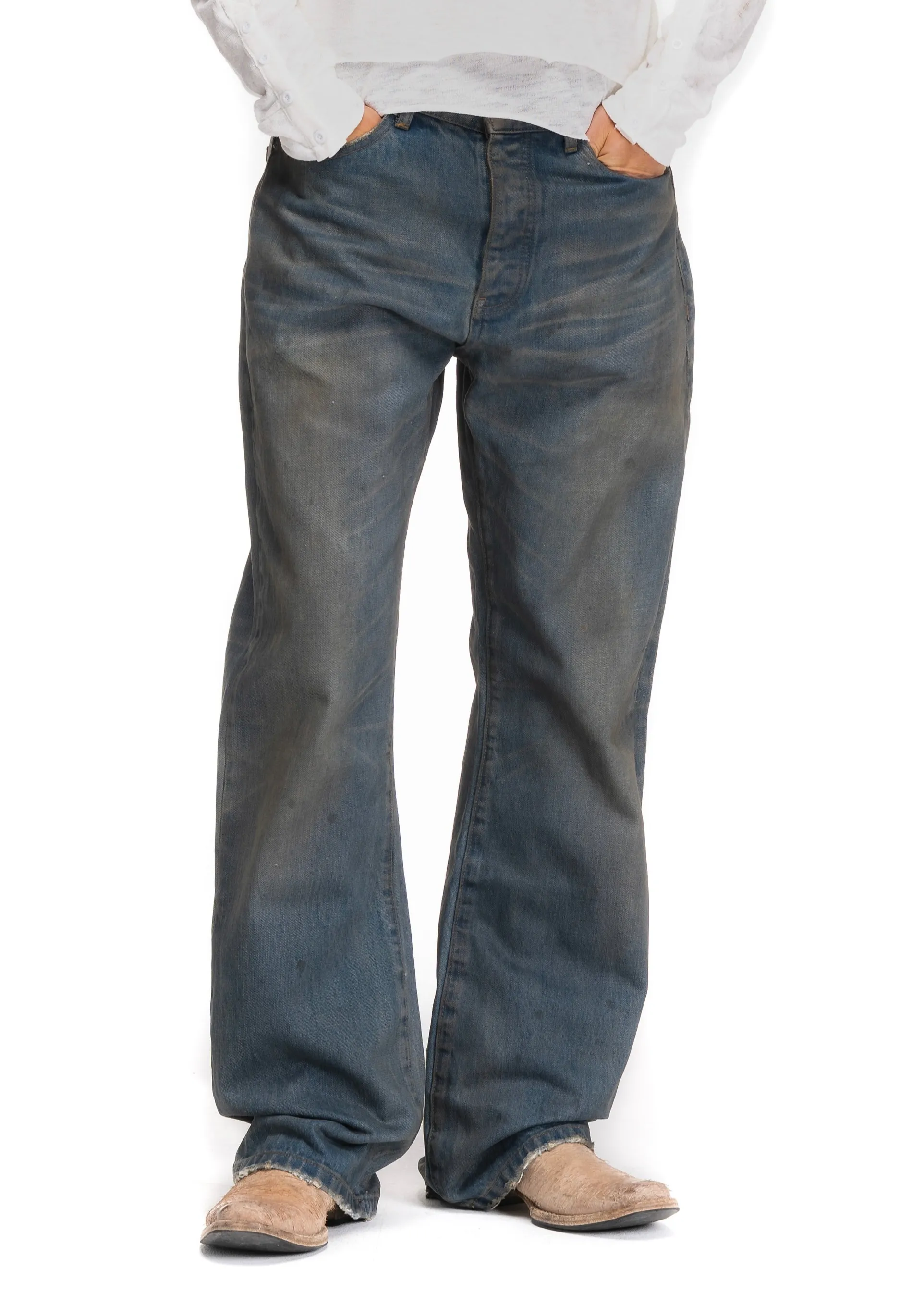 VINTAGE BLUE SELVEDGE BOOTCUT DENIM sold by NO/FAITH STUDIOS