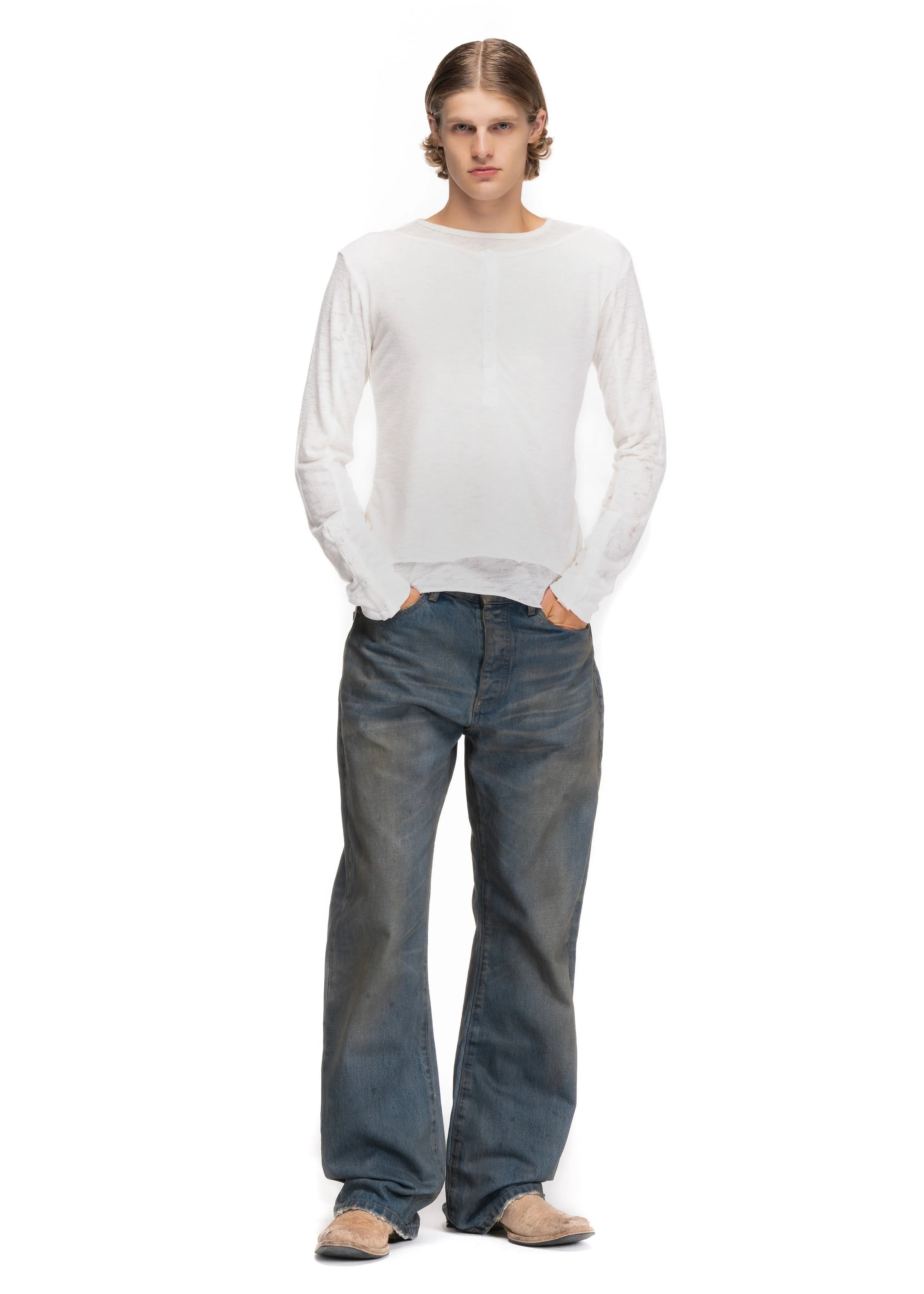 VINTAGE BLUE SELVEDGE BOOTCUT DENIM sold by NO/FAITH STUDIOS product image thumbnail 3