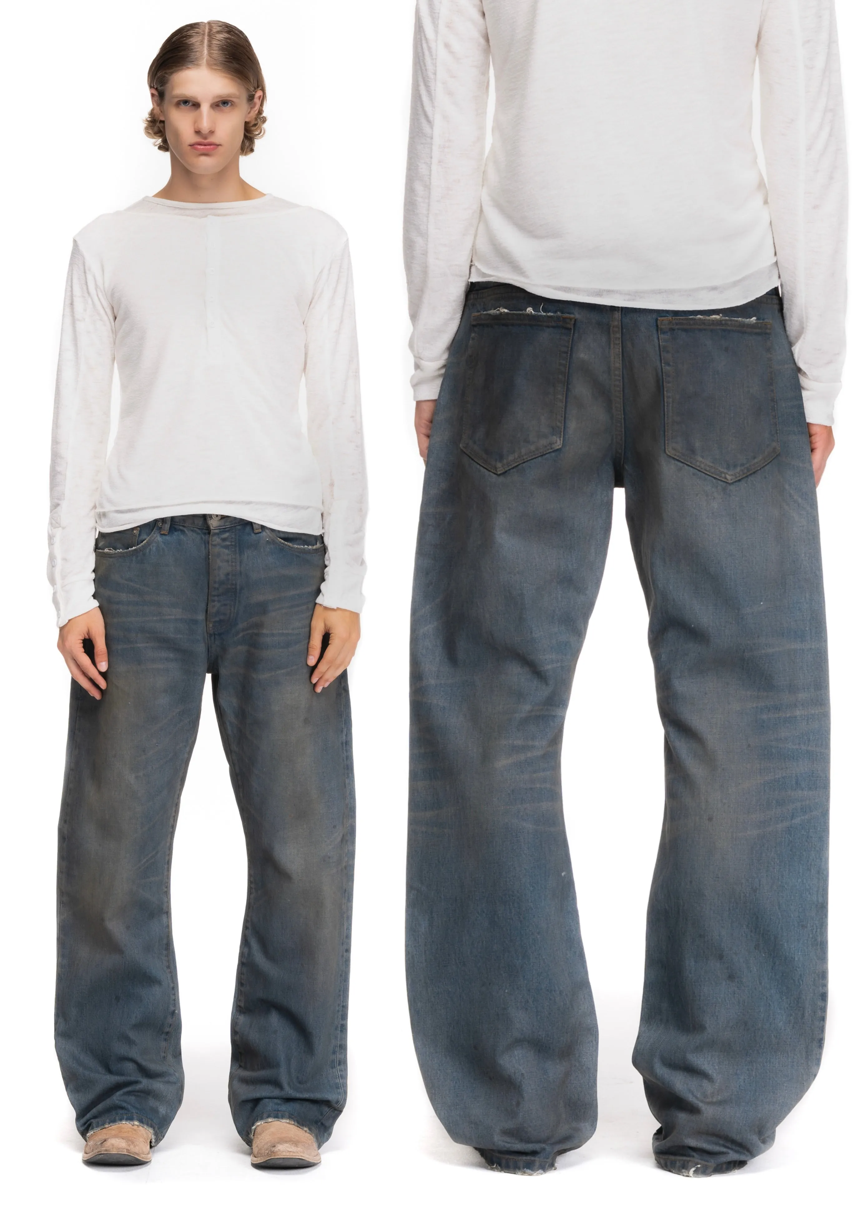 VINTAGE BLUE SELVEDGE BOOTCUT DENIM sold by NO/FAITH STUDIOS product image thumbnail 2