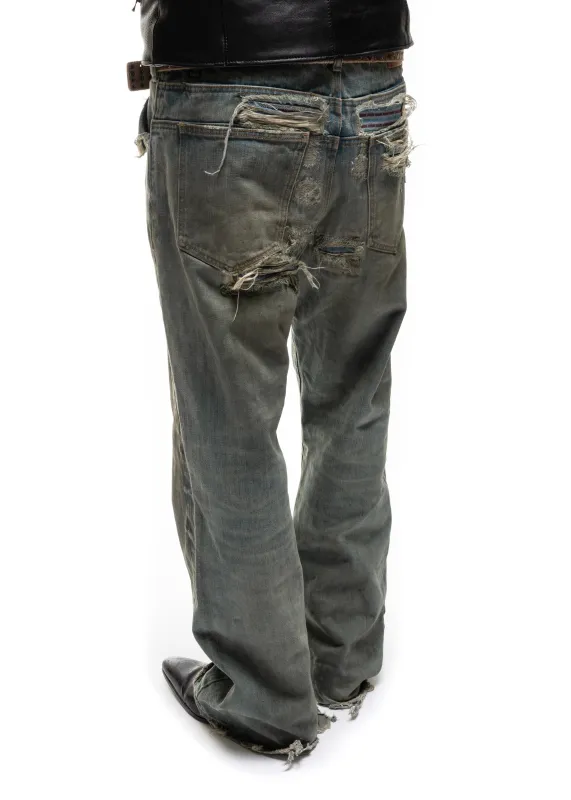 REWORKED SELVEDGE BOOTCUT DENIM sold by NO/FAITH STUDIOS