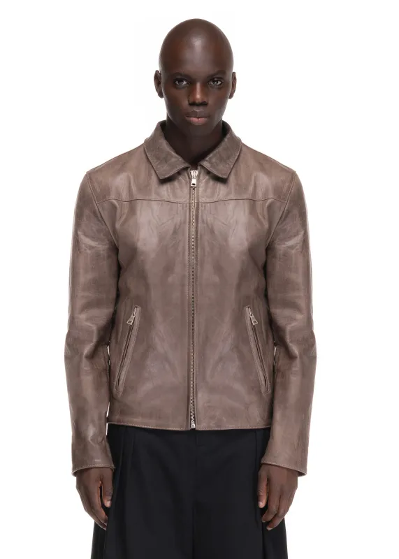 BIKER ONE CUT LEATHER BROWN made by NO/FAITH STUDIOS