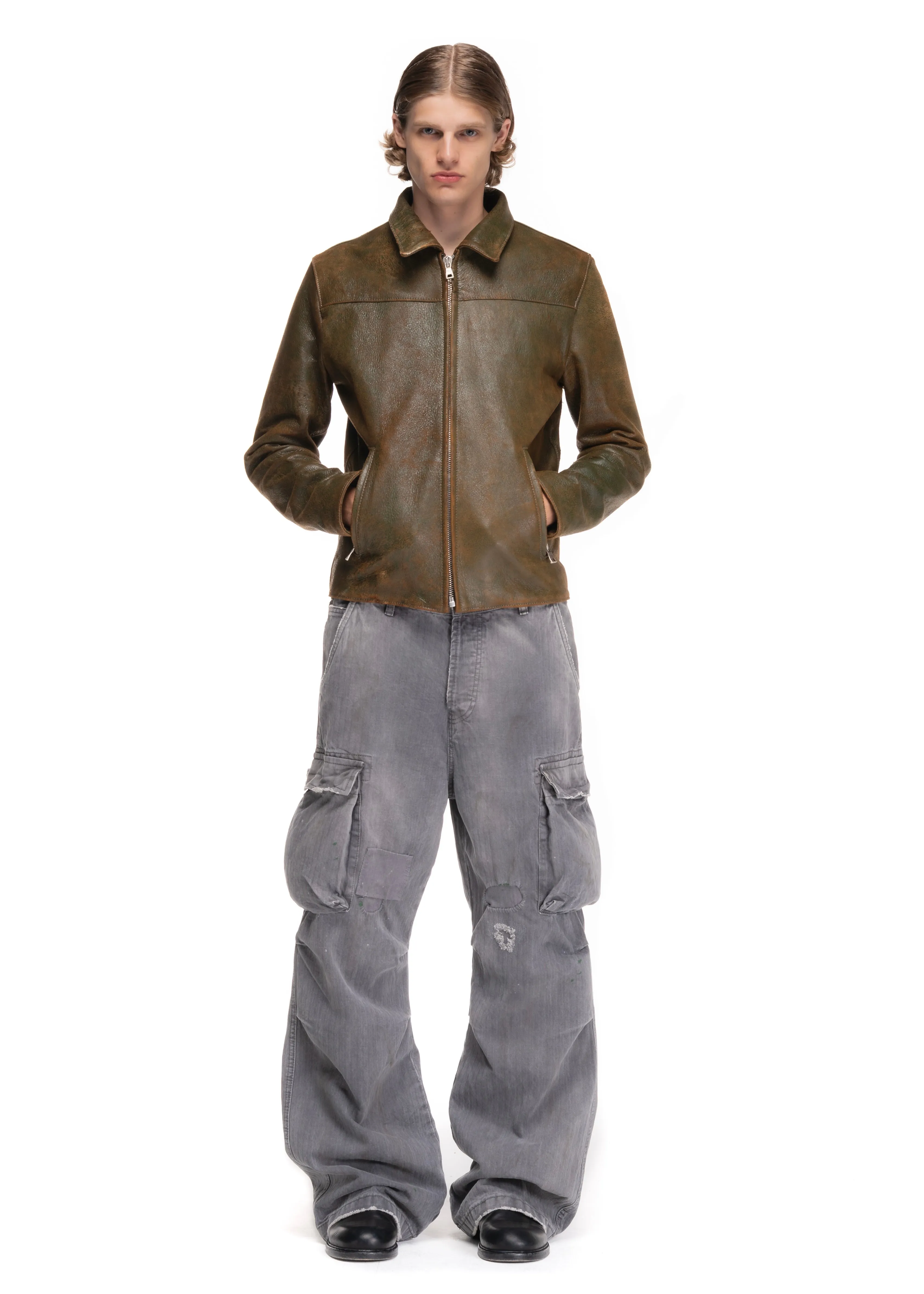 BIKER ONE CUT LEATHER GREEN sold by NO/FAITH STUDIOS product image thumbnail 3