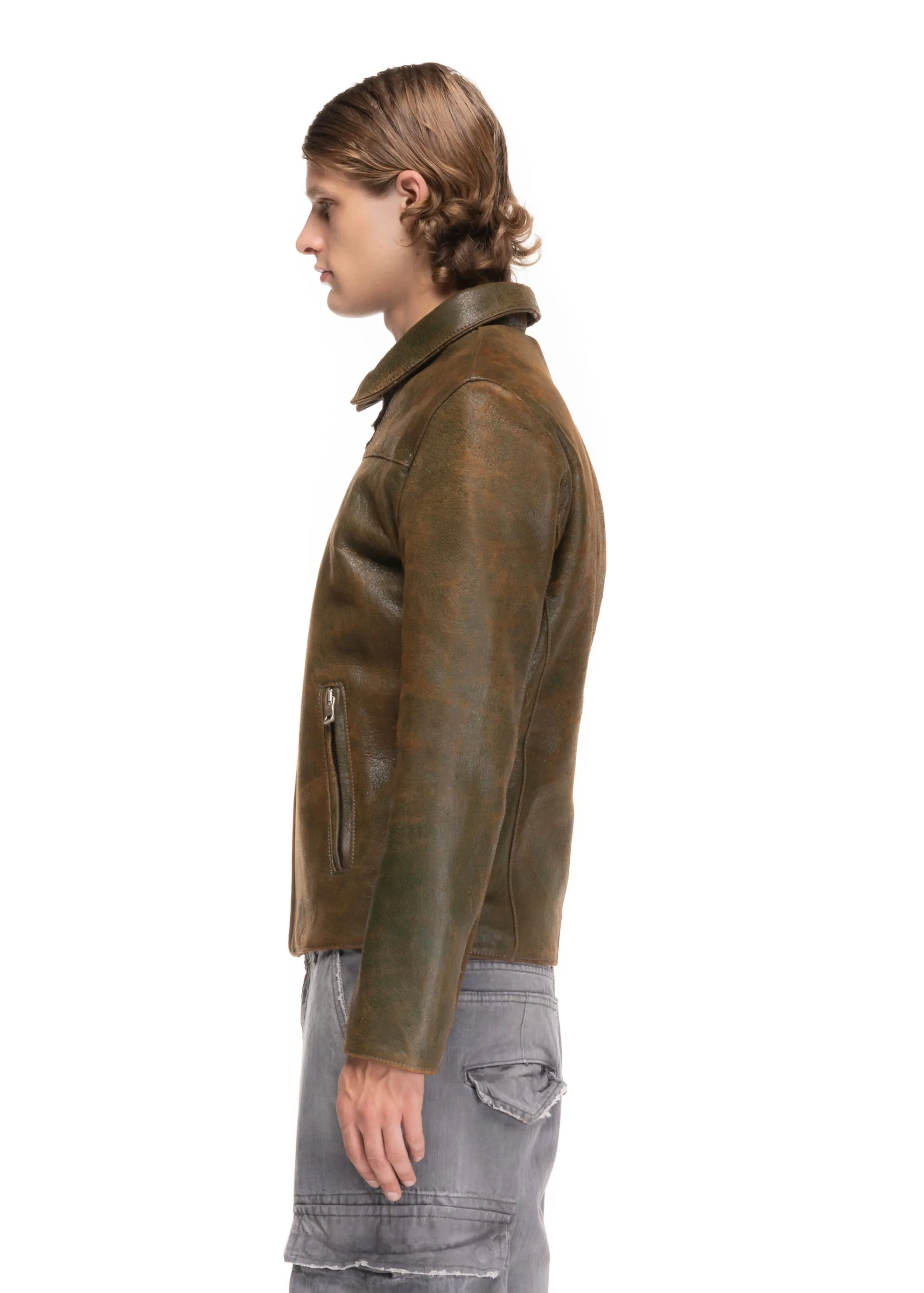 BIKER ONE CUT LEATHER GREEN sold by NO/FAITH STUDIOS product image thumbnail 4