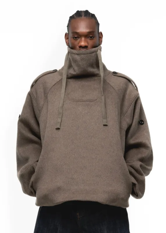 WOOL SWEATER JACKET EARTH GREEN made by NO/FAITH STUDIOS