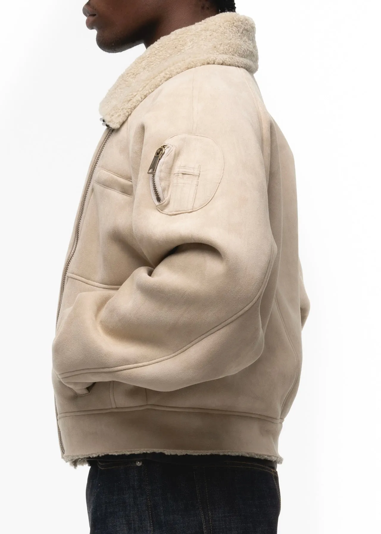 HEAVY FLIGHT SHEARLING JACKET BEIGE sold by NO/FAITH STUDIOS product image thumbnail 5