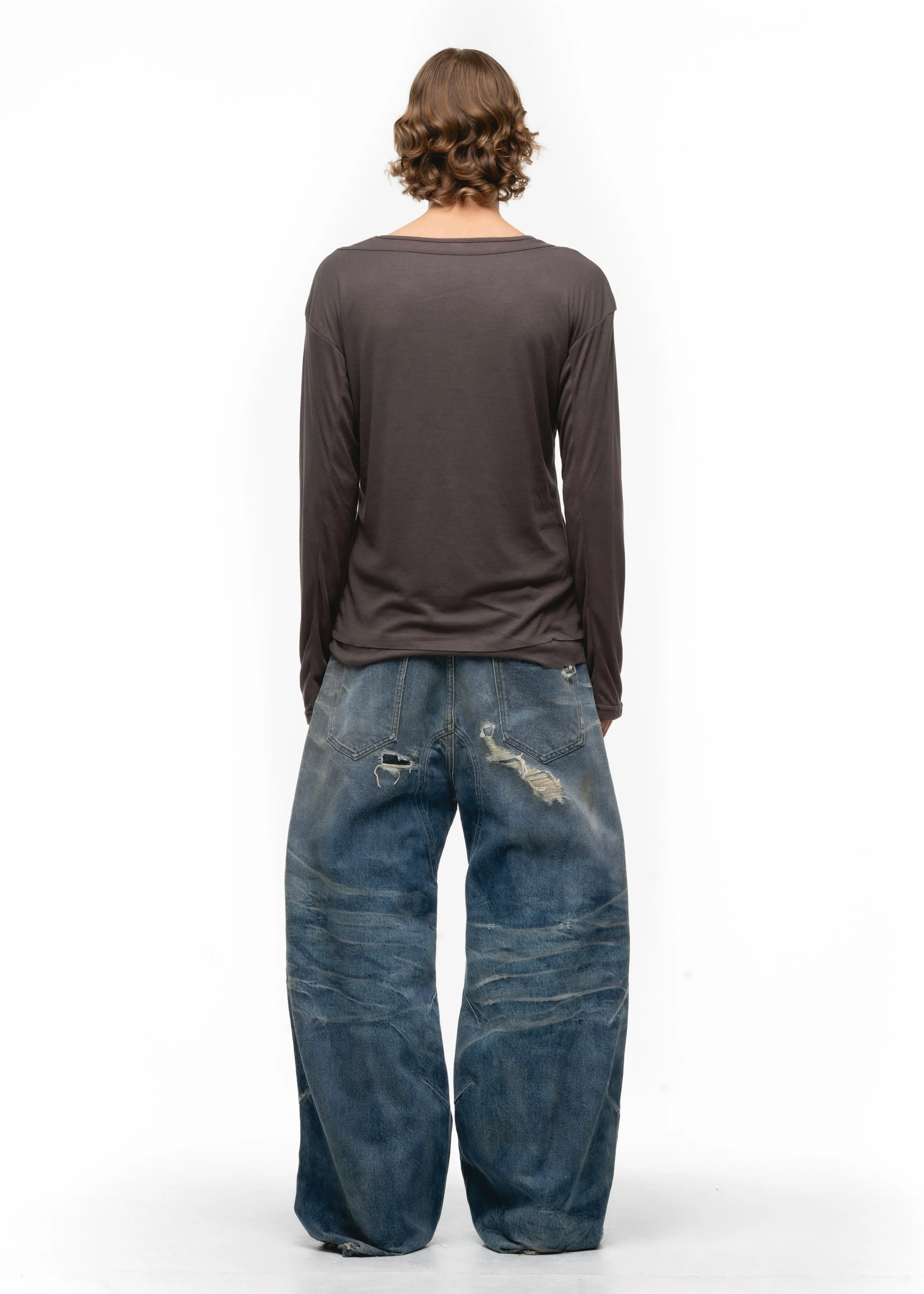 DOUBLE-LAYERED BURGUNDY LONGSLEEVE sold by NO/FAITH STUDIOS product image thumbnail 4