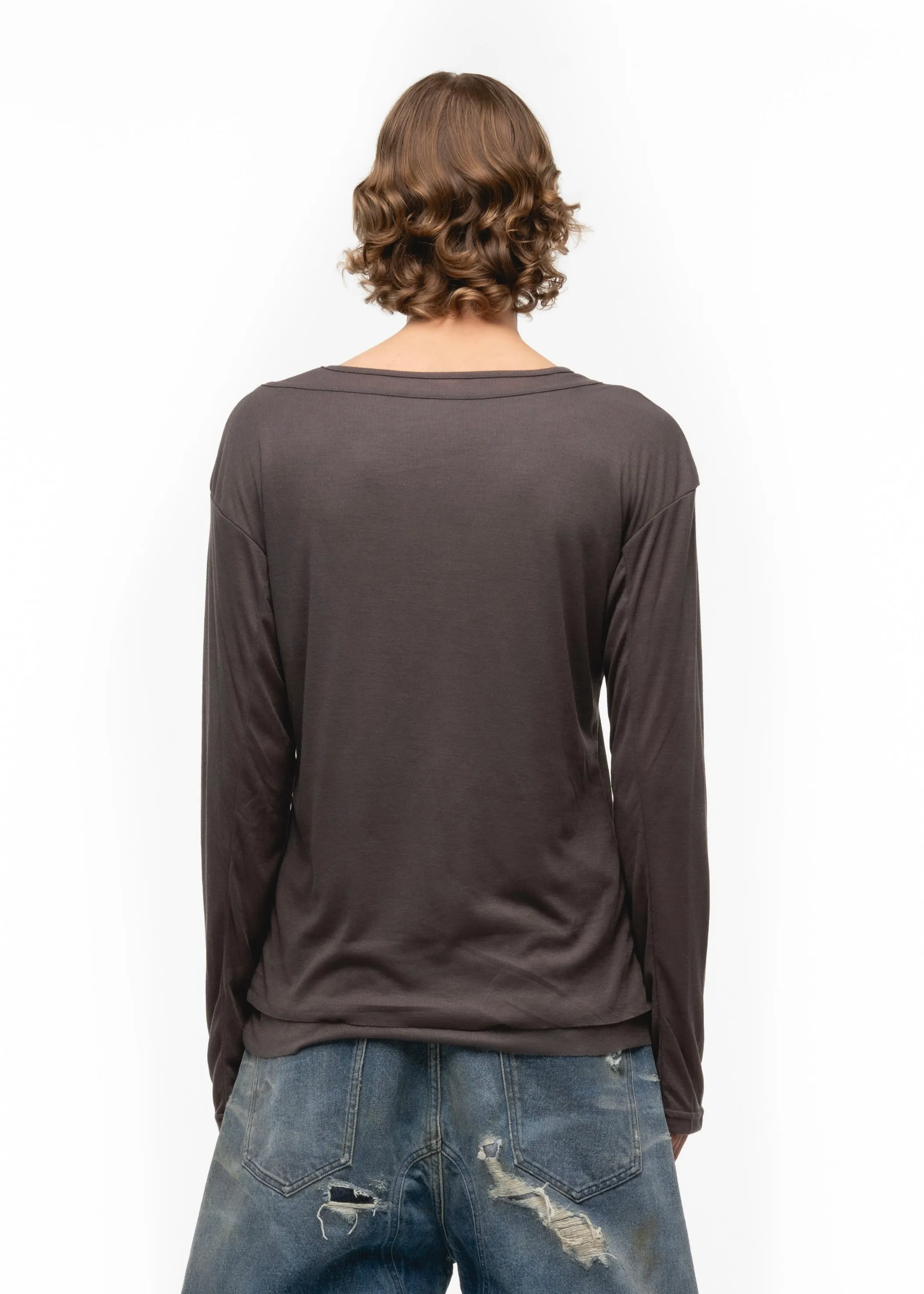 DOUBLE-LAYERED BURGUNDY LONGSLEEVE sold by NO/FAITH STUDIOS product image thumbnail 5