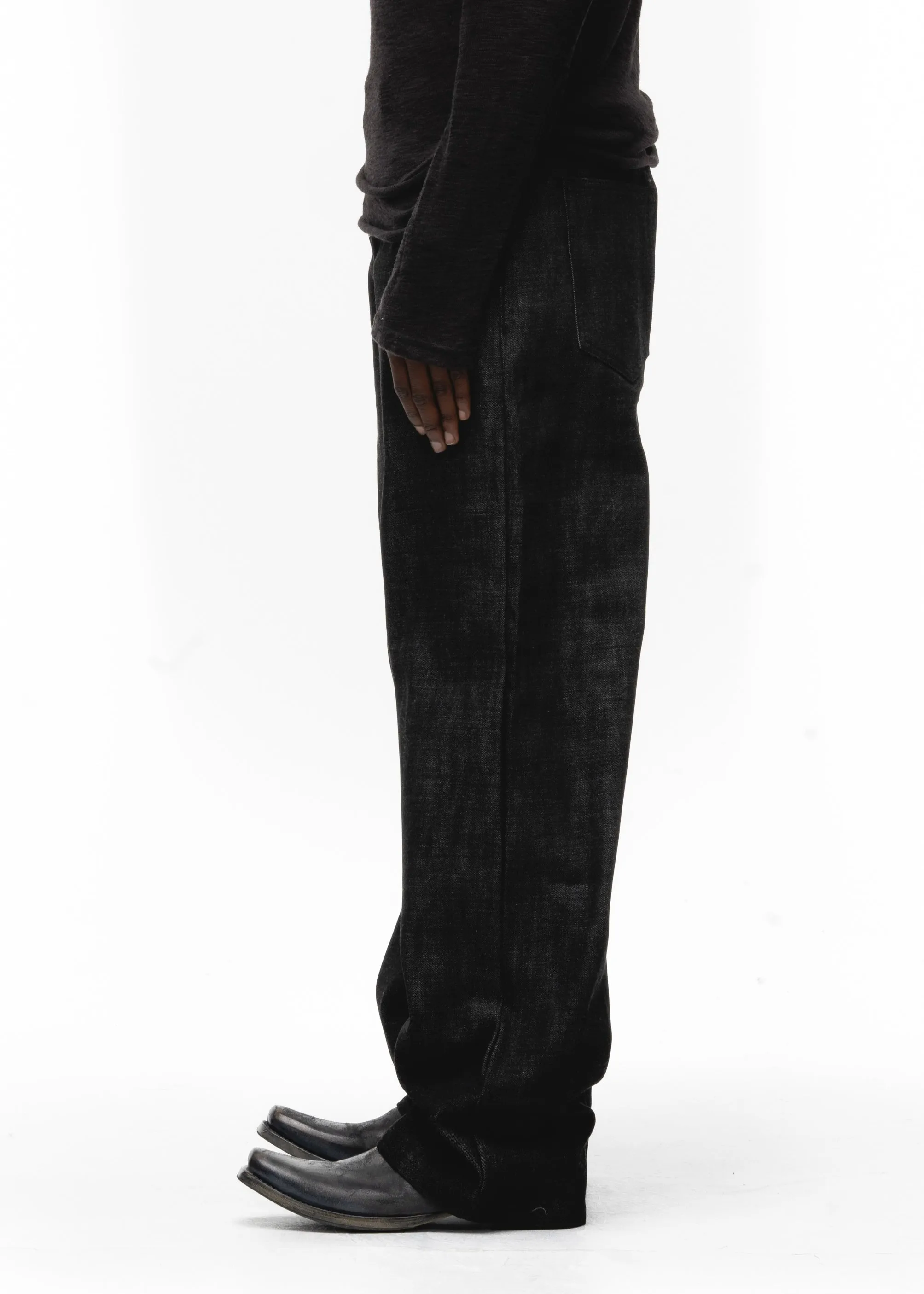 RAW DENIM JAPANESE REGULAR FIT BLACK sold by NO/FAITH STUDIOS product image thumbnail 5