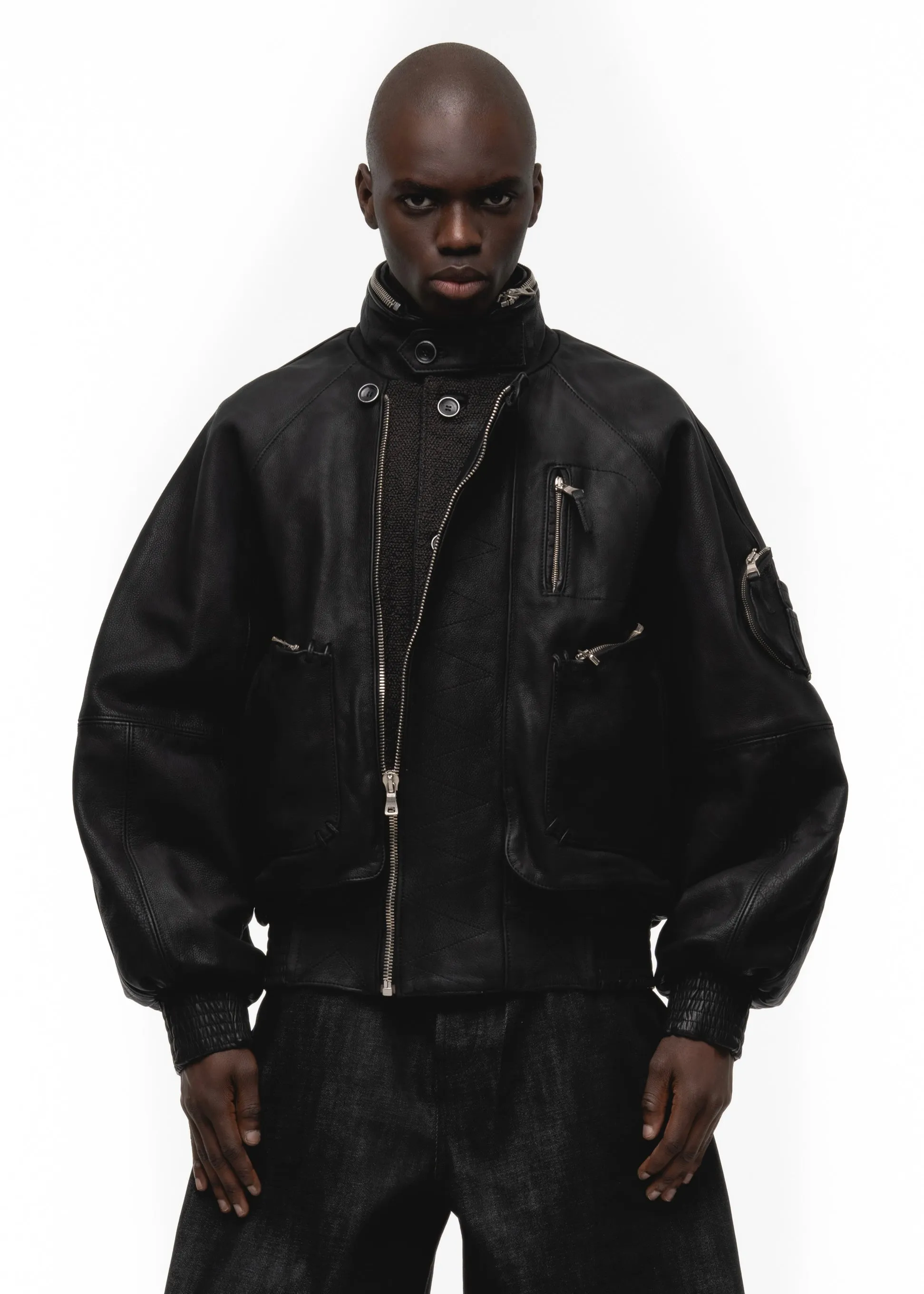 FLIGHT LEATHER COTTON JACKET sold by NO/FAITH STUDIOS