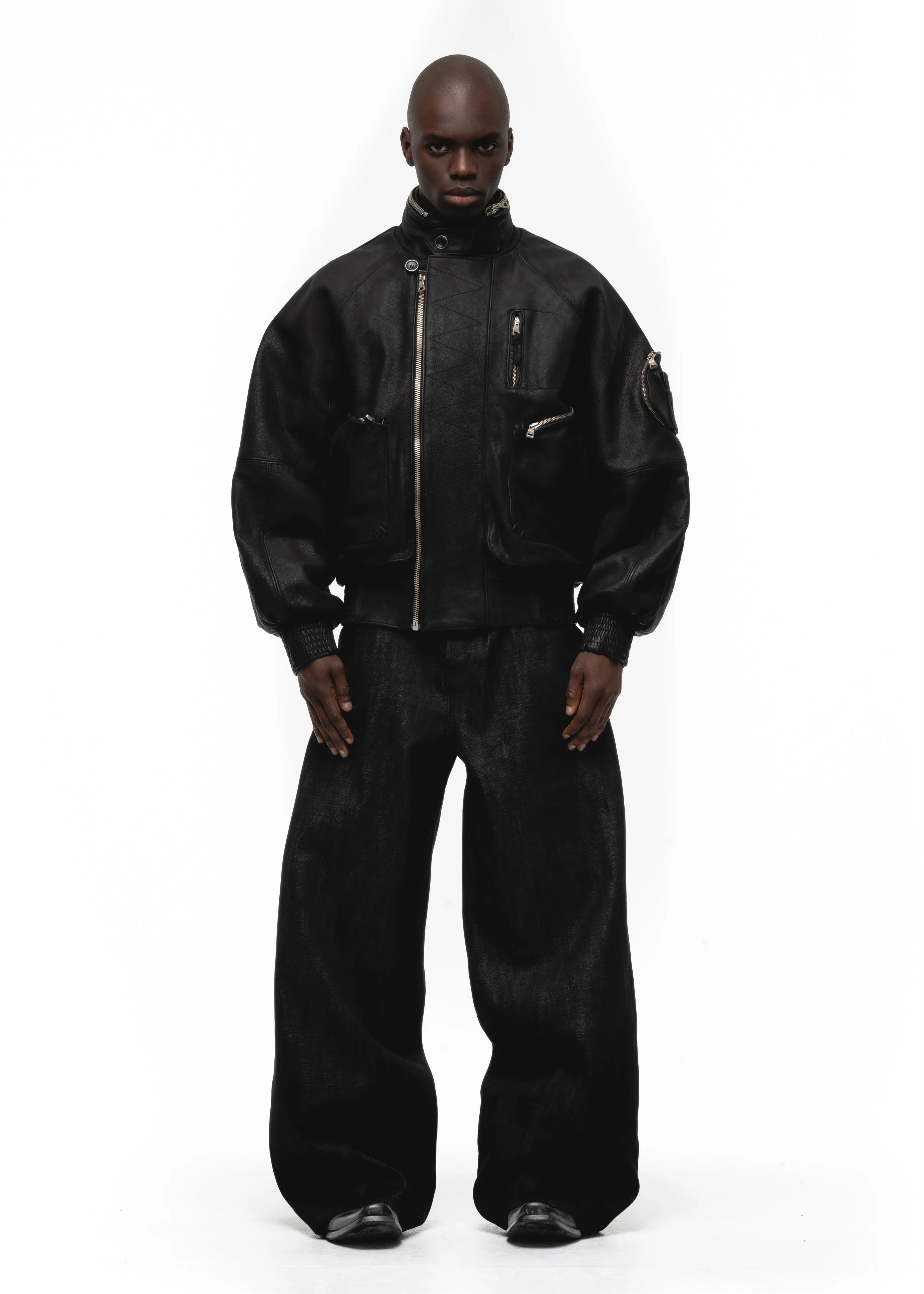 FLIGHT LEATHER COTTON JACKET sold by NO/FAITH STUDIOS product image thumbnail 2