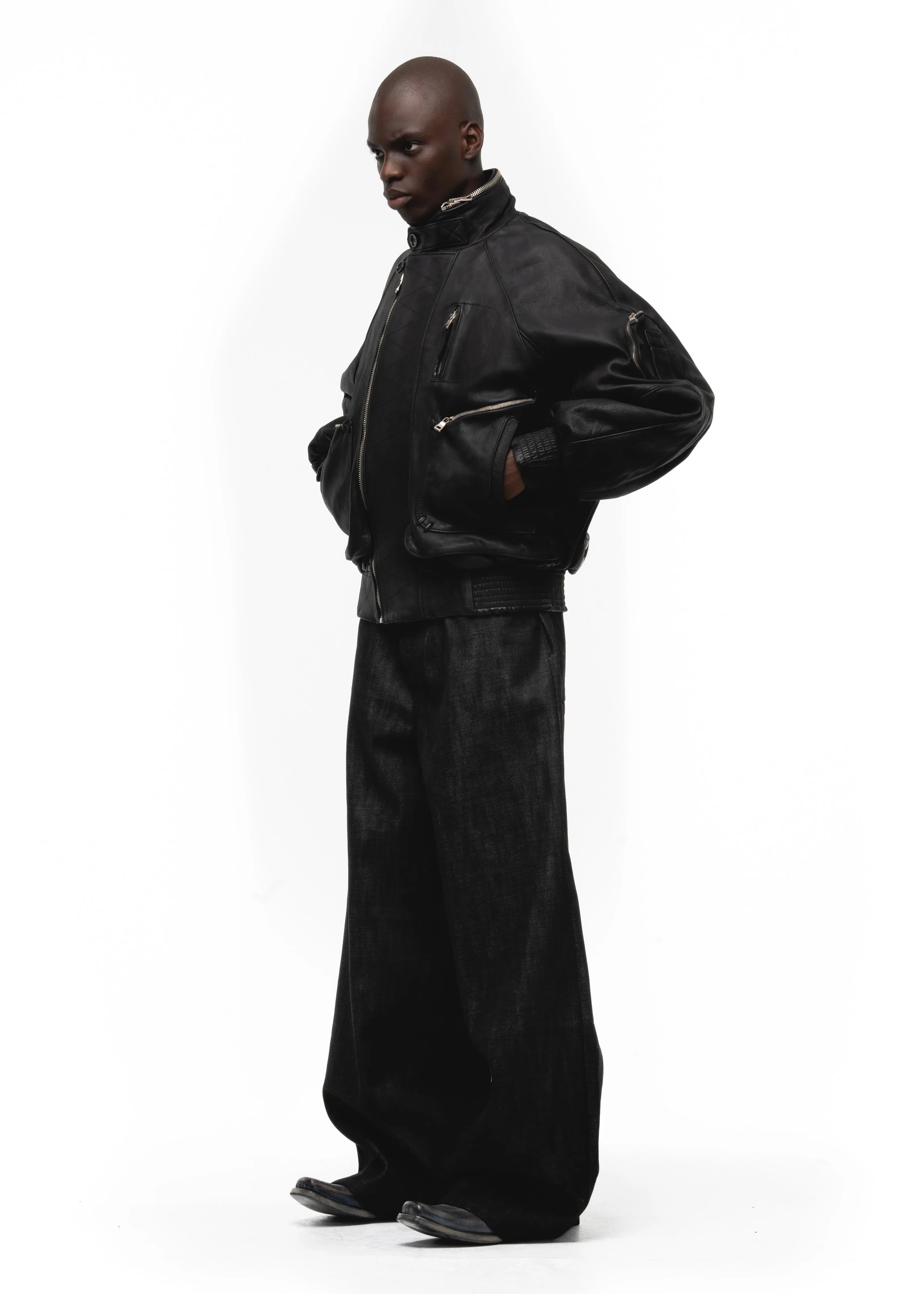 FLIGHT LEATHER COTTON JACKET sold by NO/FAITH STUDIOS product image thumbnail 3