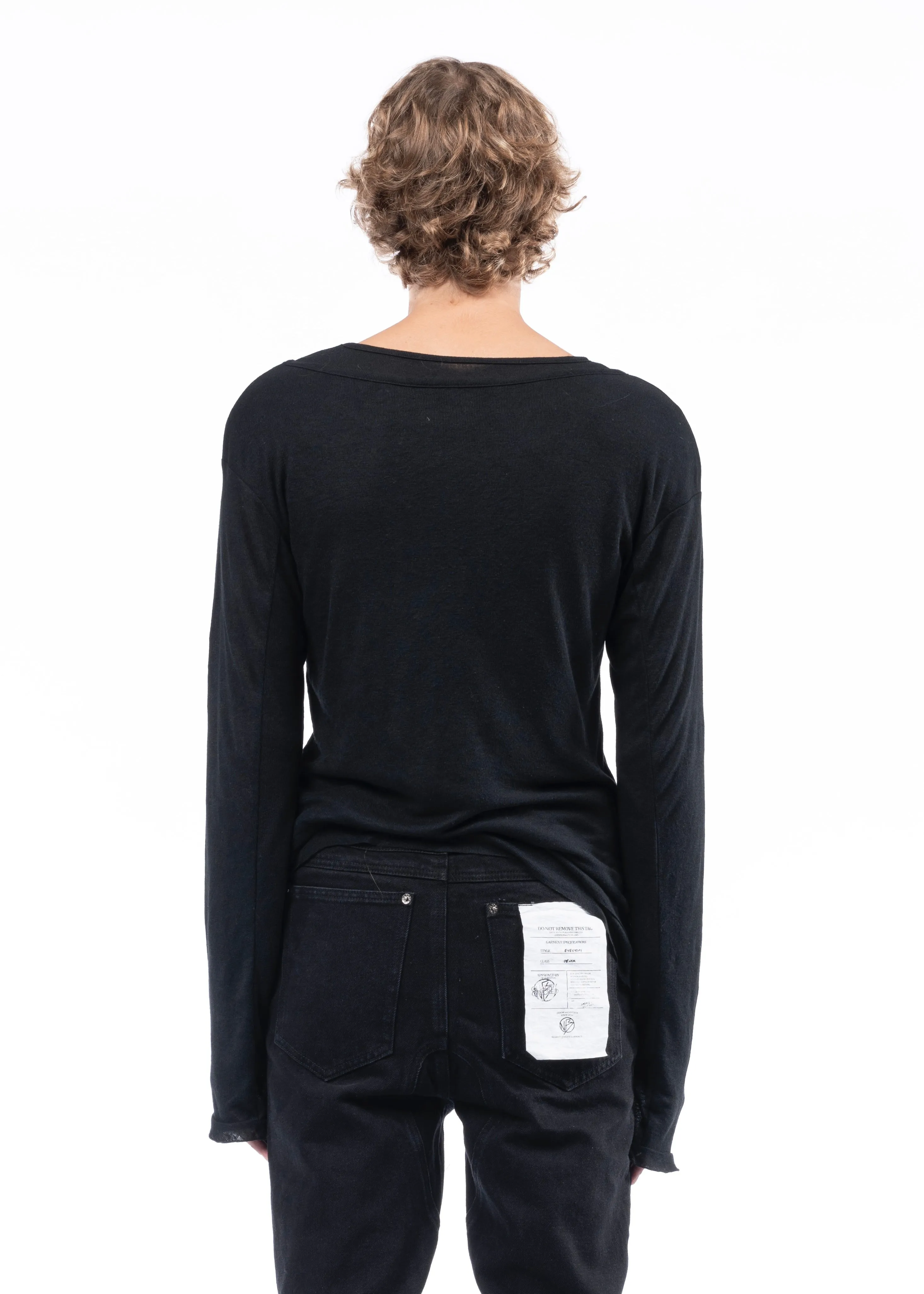 DOUBLE-LAYERED ORGANIC COTTON LONGSLEEVE BLACK sold by NO/FAITH STUDIOS product image thumbnail 4