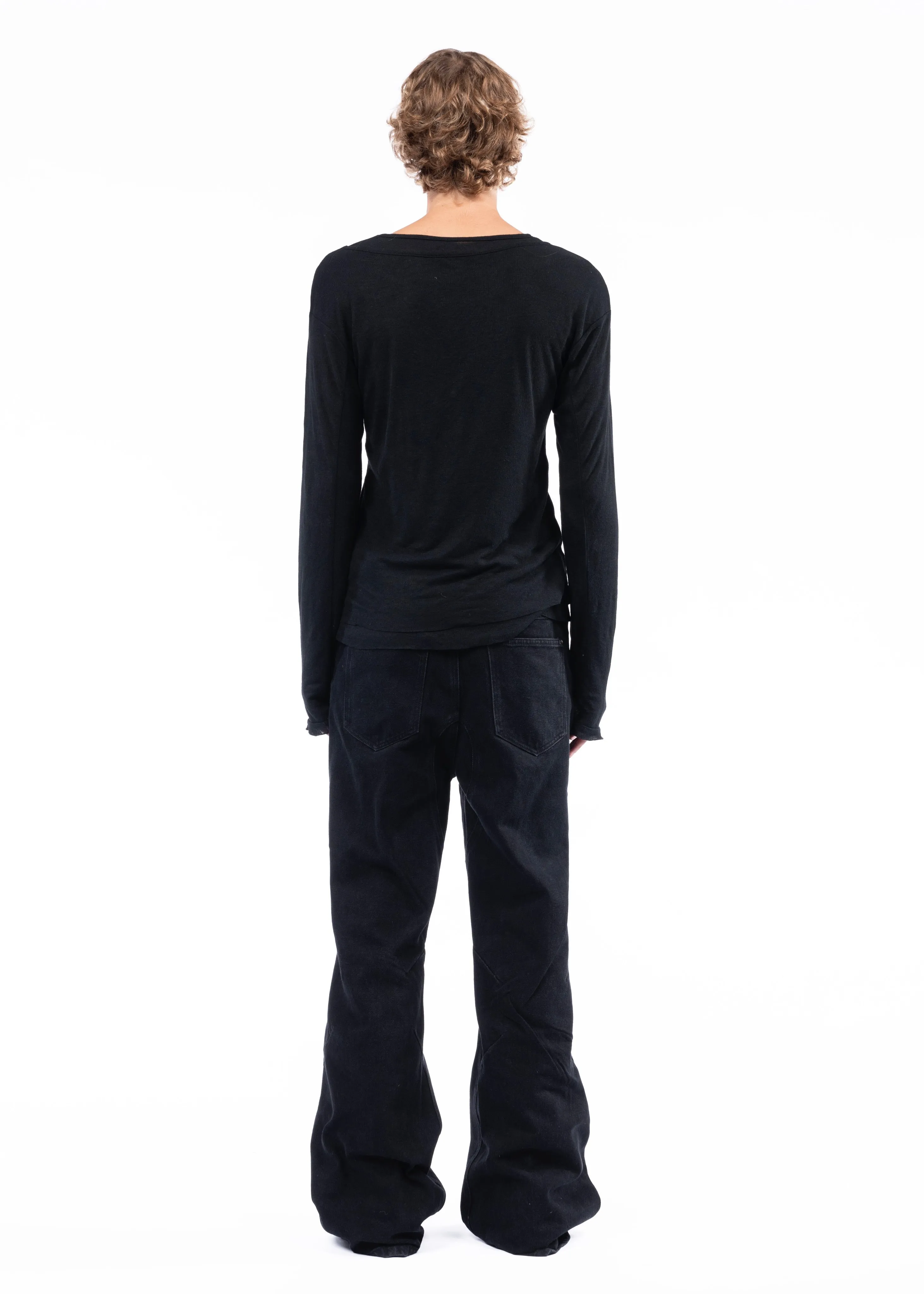 DOUBLE-LAYERED ORGANIC COTTON LONGSLEEVE BLACK sold by NO/FAITH STUDIOS product image thumbnail 5