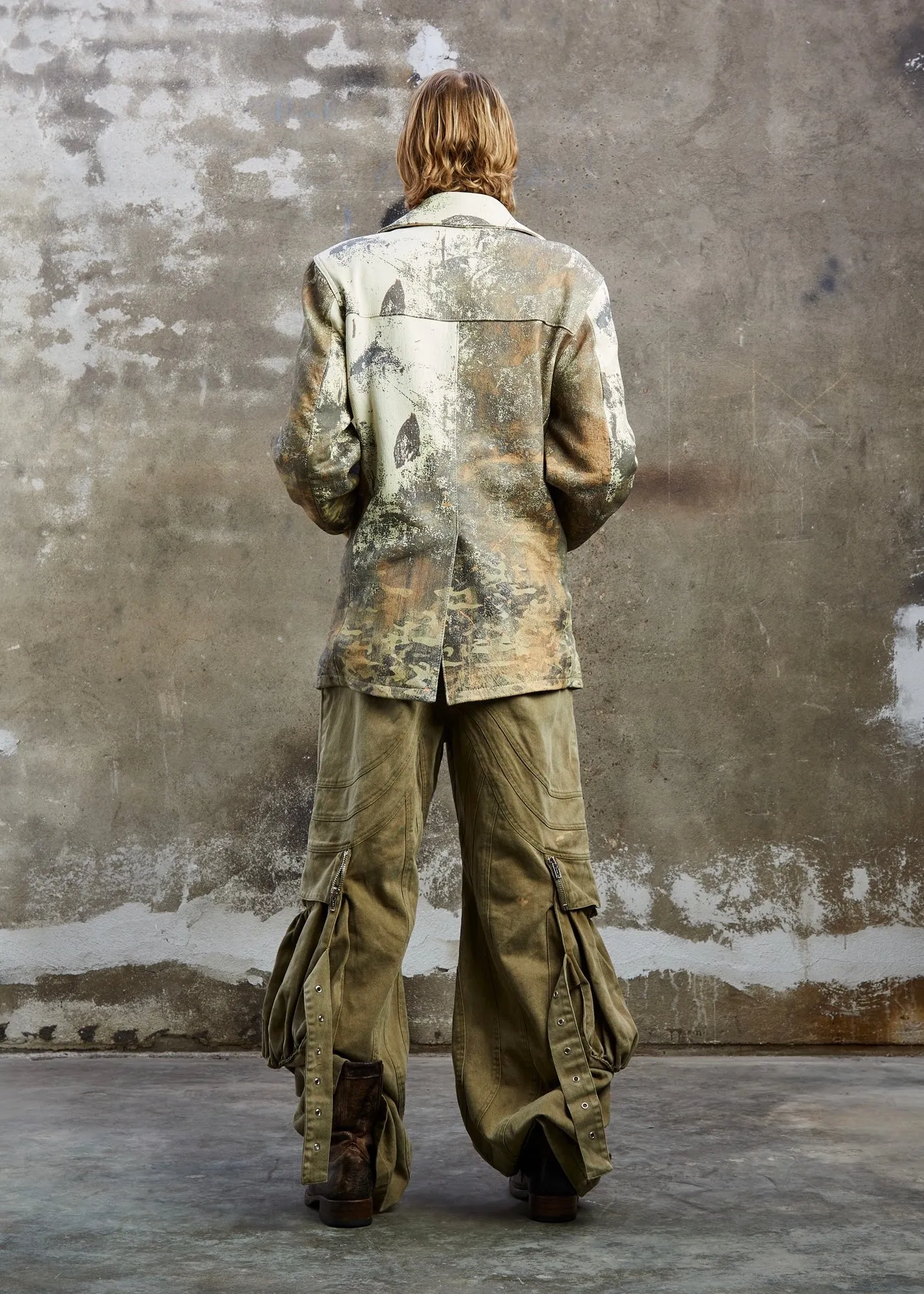 PRINTED CAMOUFLAGE LEATHER BLAZER sold by NO/FAITH STUDIOS product image thumbnail 3