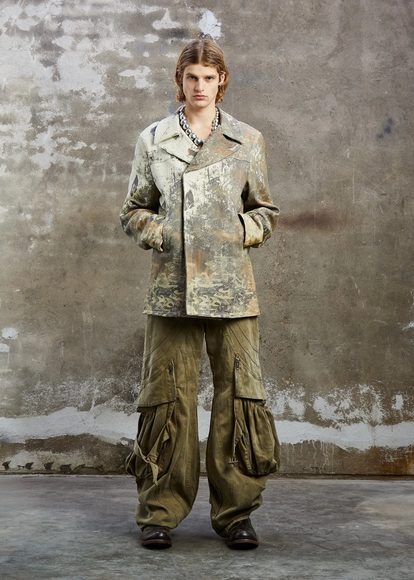 PRINTED CAMOUFLAGE LEATHER BLAZER sold by NO/FAITH STUDIOS product image thumbnail 2