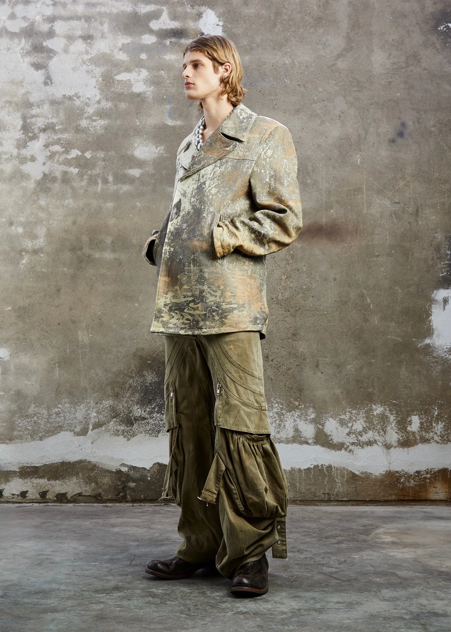 PRINTED CAMOUFLAGE LEATHER BLAZER sold by NO/FAITH STUDIOS product image thumbnail 4