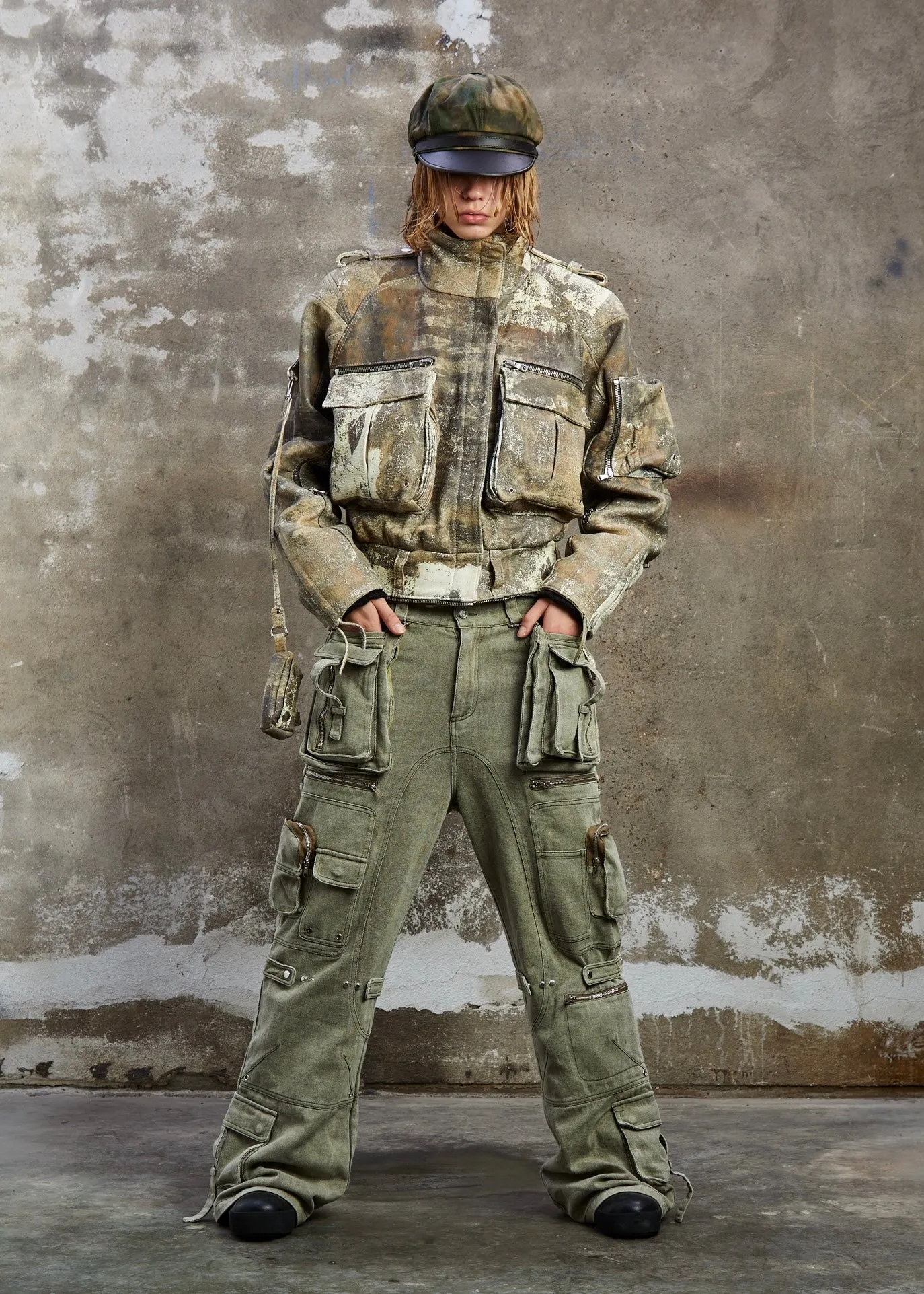 CAMOUFLAGE PRINTED LEATHER JACKET sold by NO/FAITH STUDIOS product image thumbnail 5