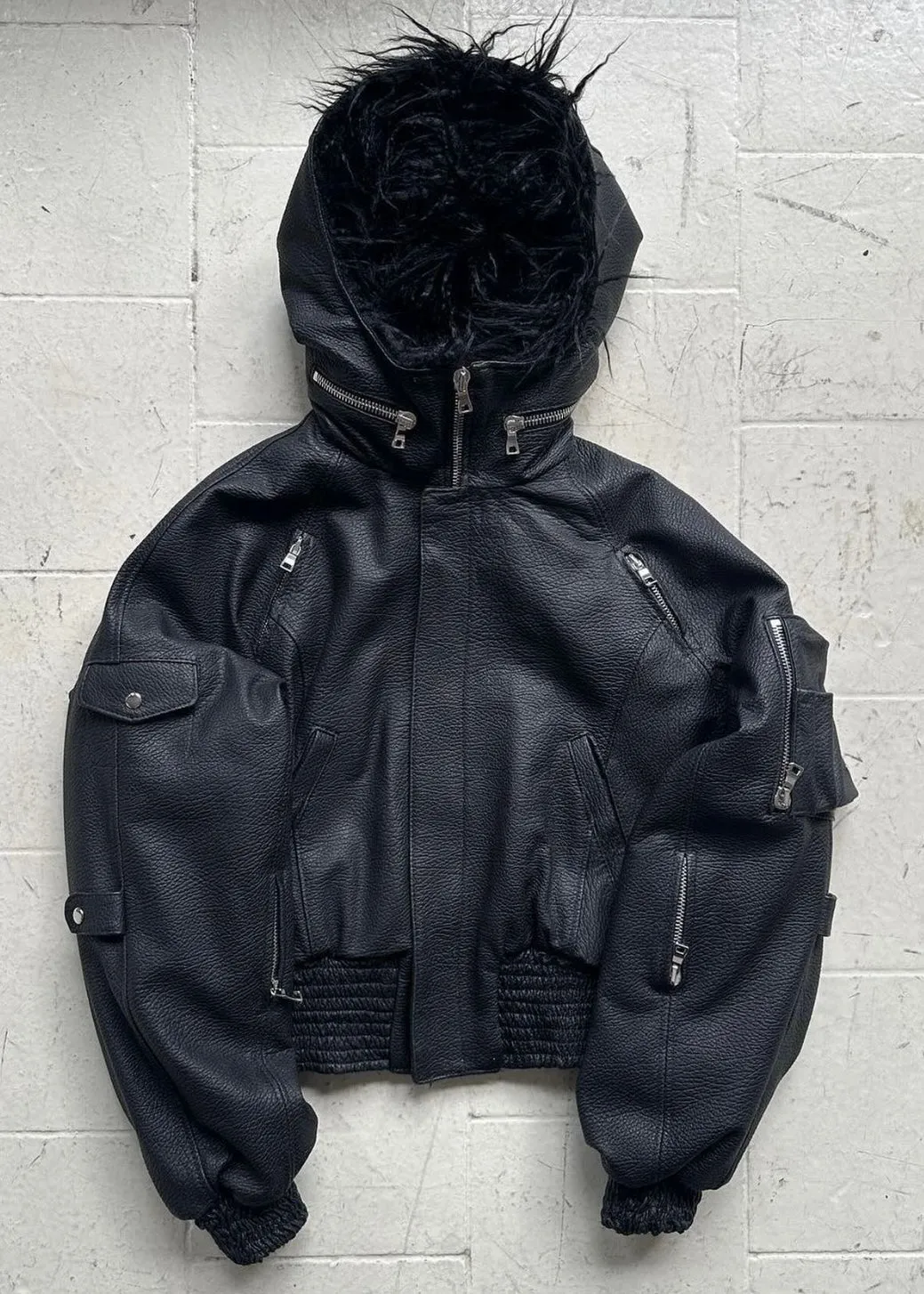 ASTRO FUR JACKET BLACK LEATHER sold by NO/FAITH STUDIOS product image thumbnail 2