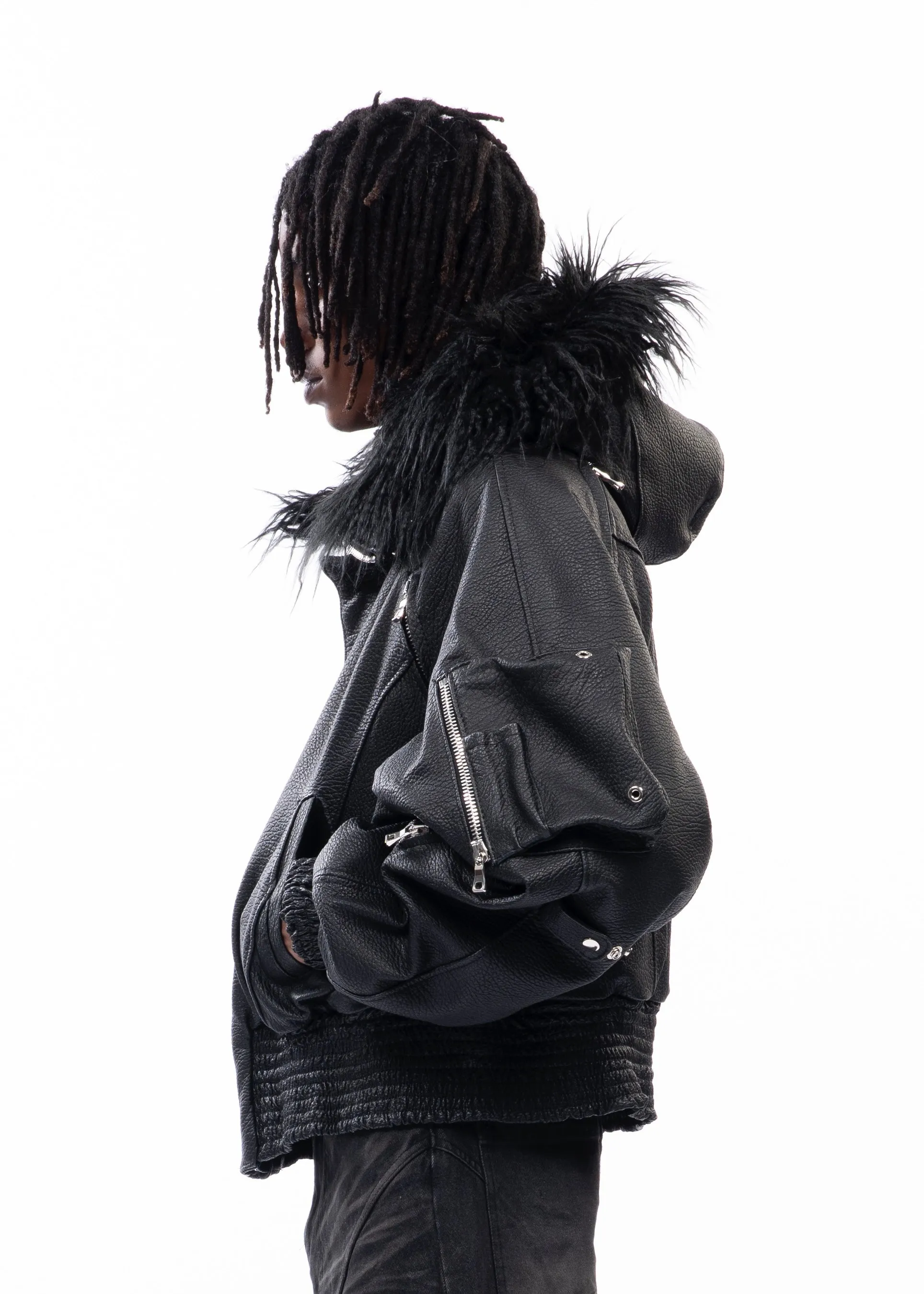 ASTRO FUR JACKET BLACK LEATHER sold by NO/FAITH STUDIOS product image thumbnail 4