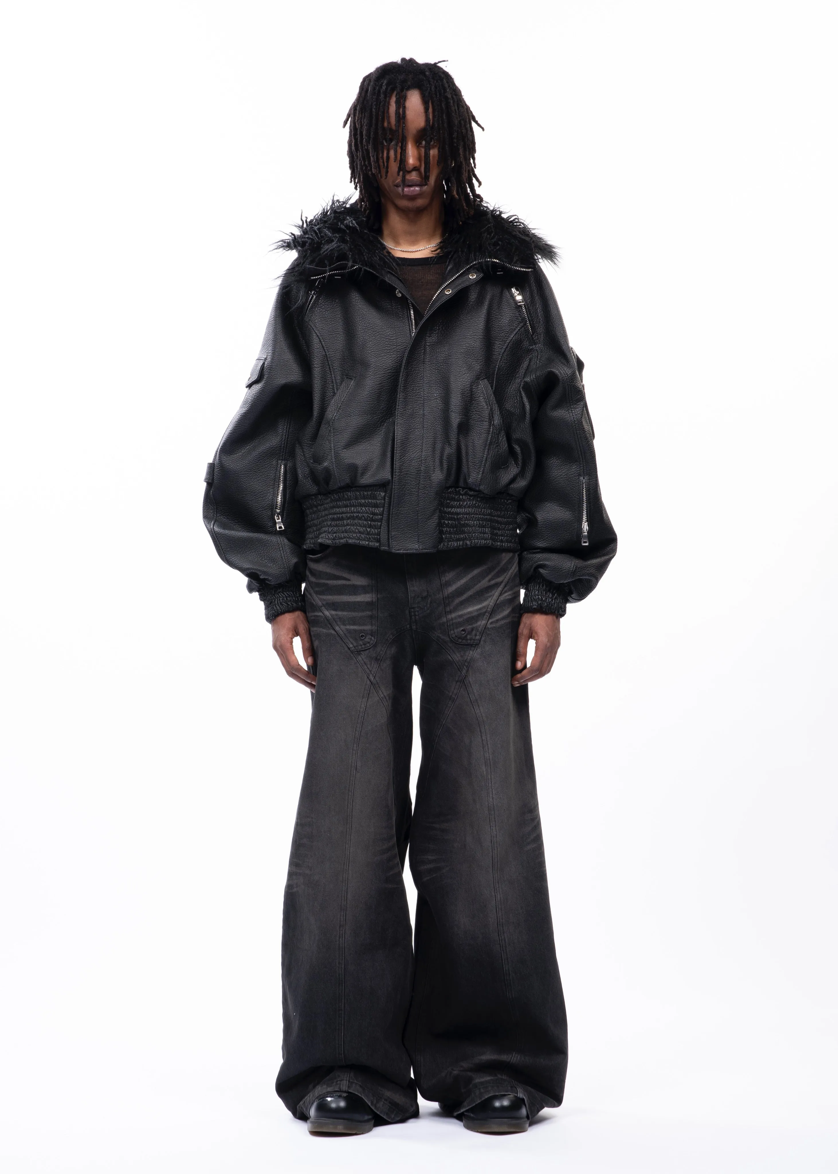 ASTRO FUR JACKET BLACK LEATHER sold by NO/FAITH STUDIOS product image thumbnail 3