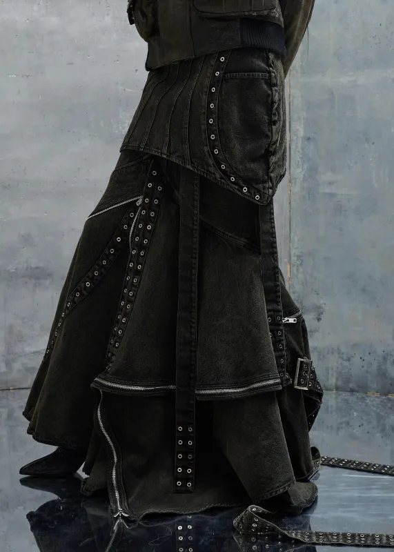 WAVE DENIM LAYERING SKIRT sold by NO/FAITH STUDIOS