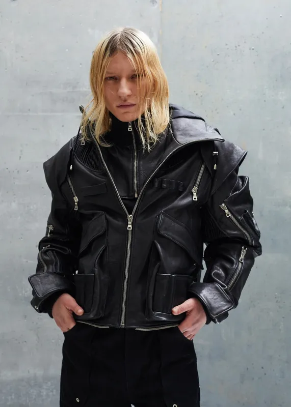 ASTRO LEATHER JACKET BLACK UNISEX sold by NO/FAITH STUDIOS