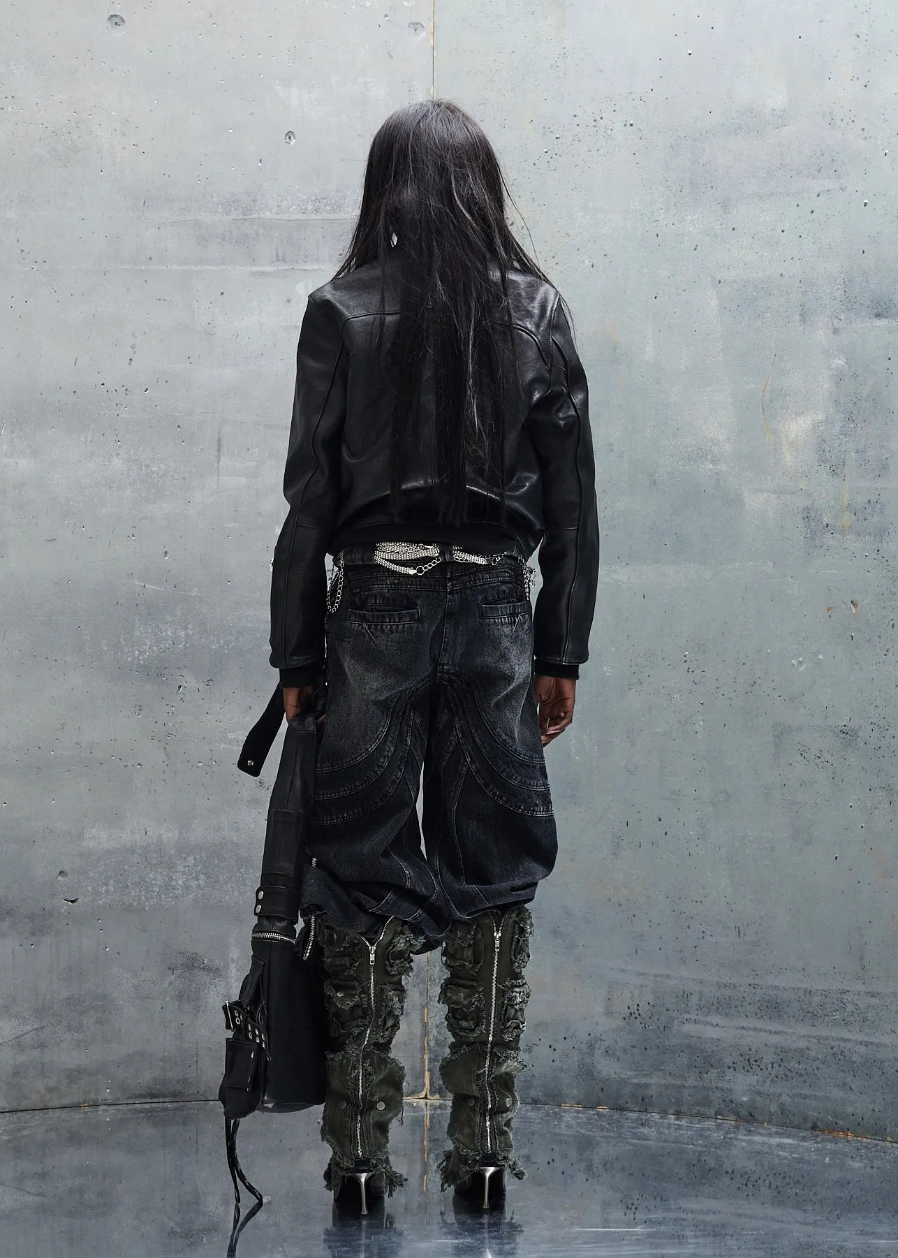 SNAKE COLLAR ZIP LEATHER JACKET UNISEX sold by NO/FAITH STUDIOS product image thumbnail 5