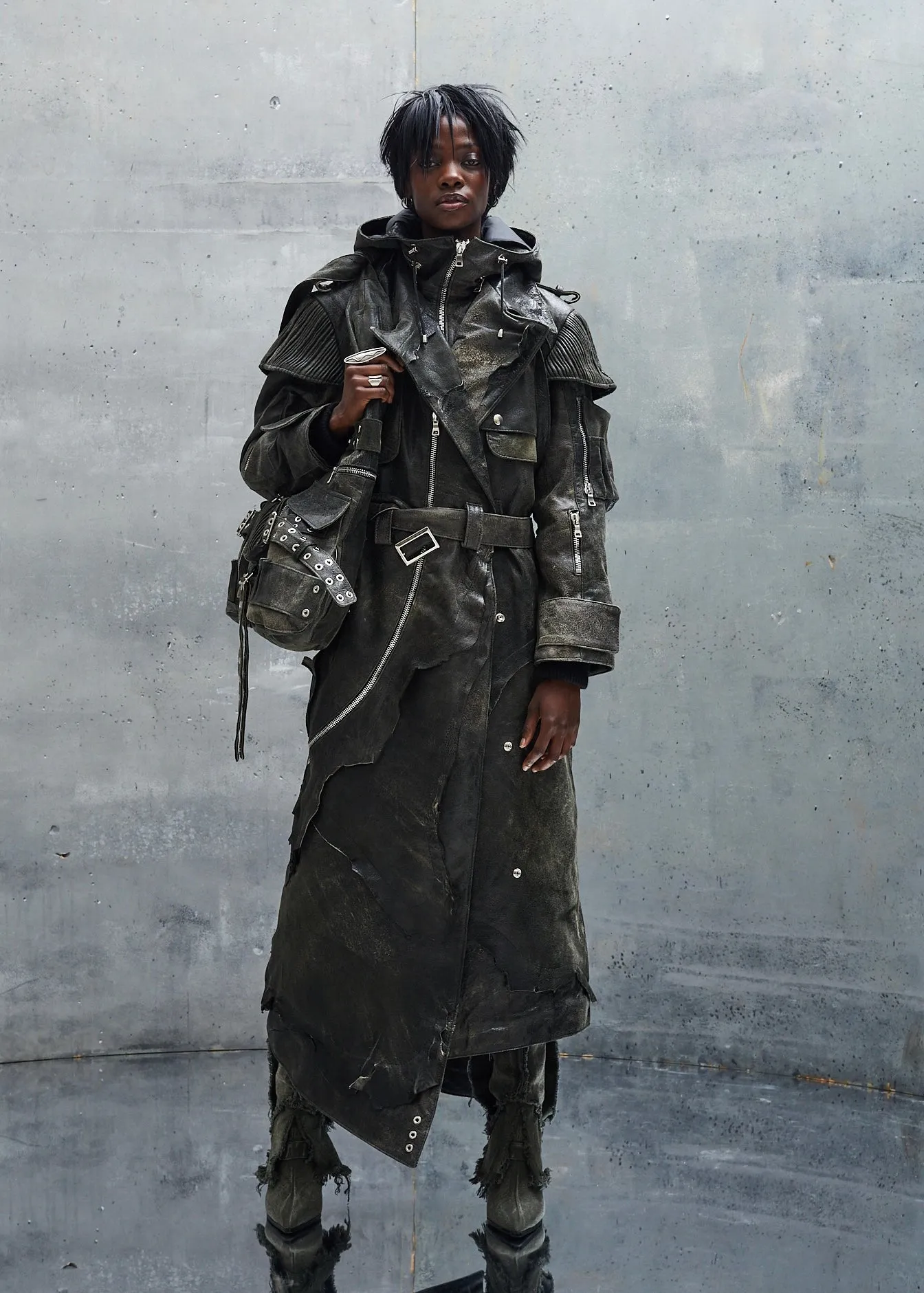 NFS ASTRO USED LEATHER DENIM COAT UNISEX sold by NO/FAITH STUDIOS product image thumbnail 5