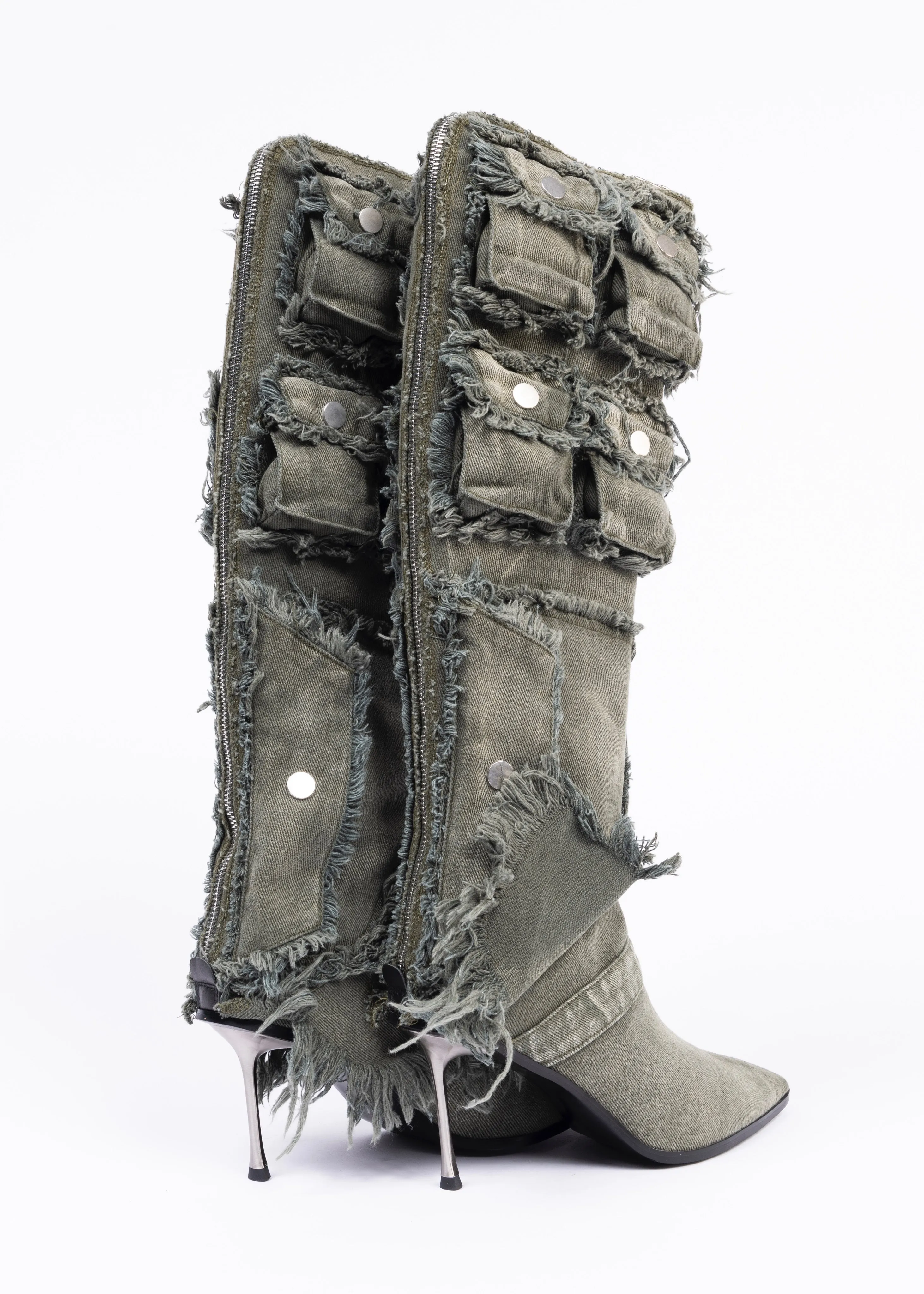 POCKET DENIM HEELS KHAKI sold by NO/FAITH STUDIOS product image thumbnail 5