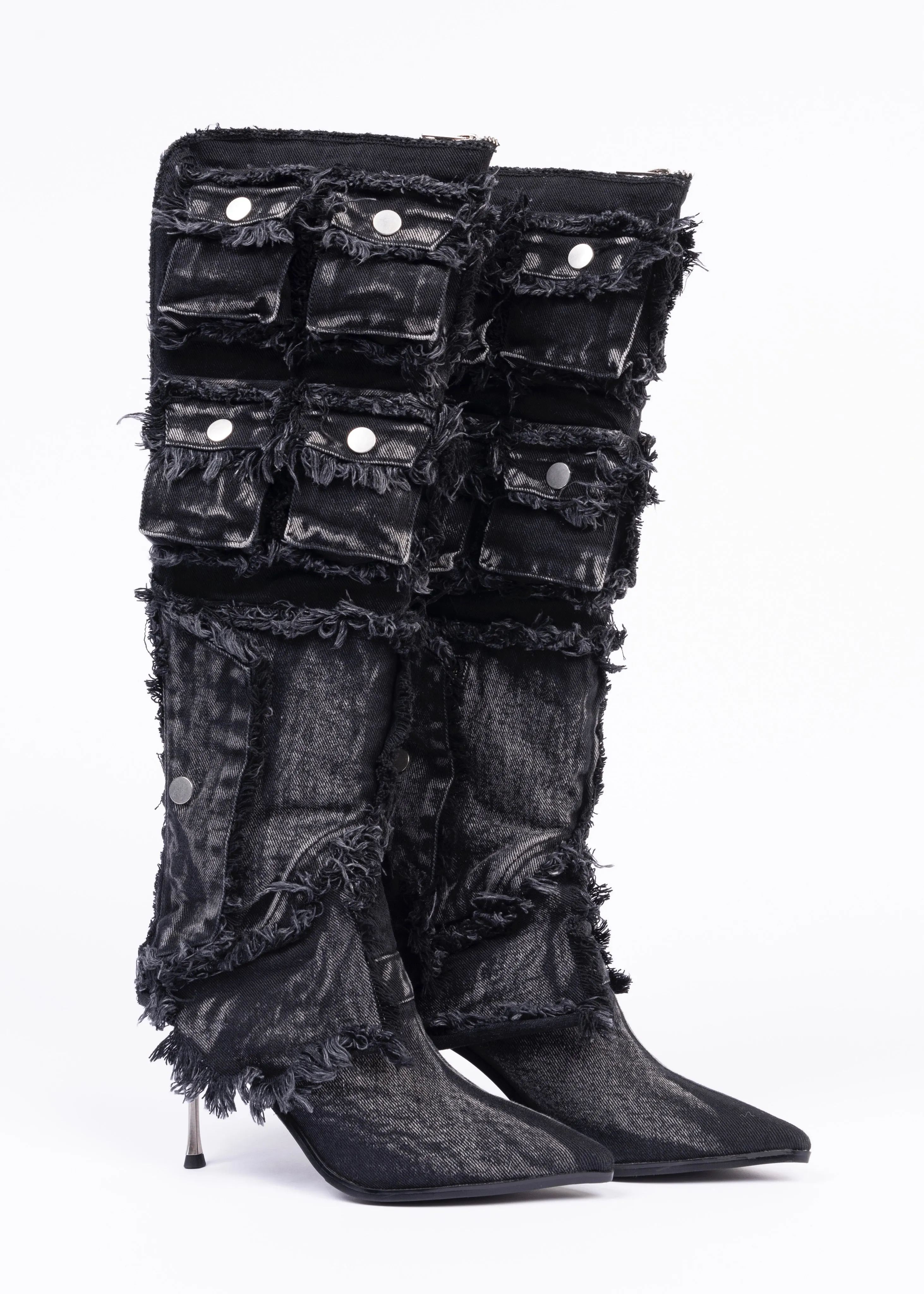 POCKET DENIM HEELS BLACK sold by NO/FAITH STUDIOS product image thumbnail 2