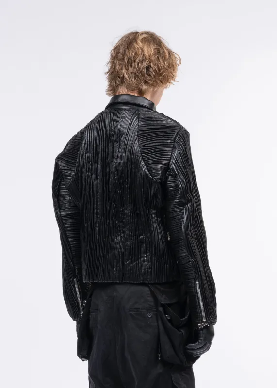 LEATHER PLISSE JACKET MENS sold by NO/FAITH STUDIOS