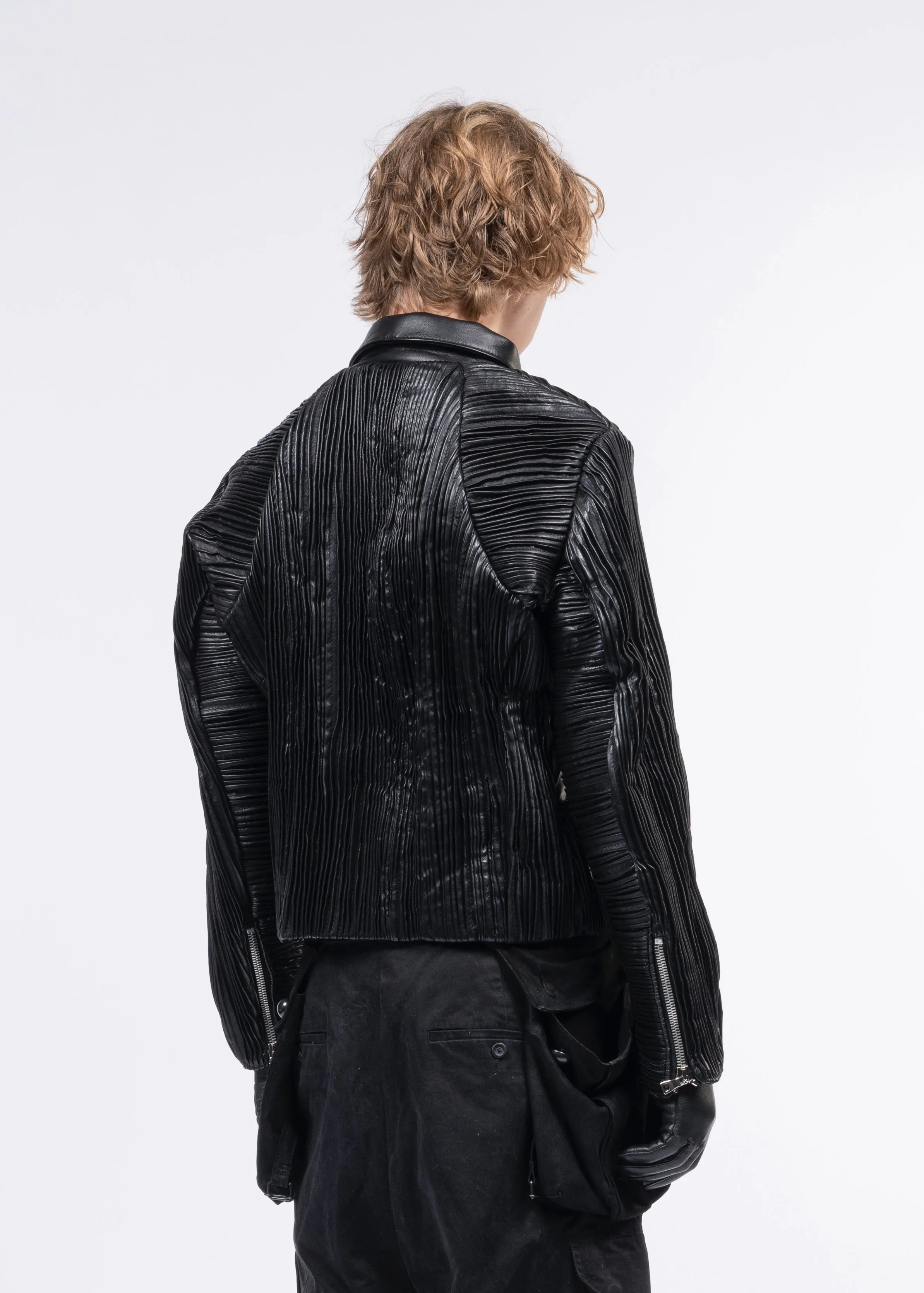 LEATHER PLISSE JACKET MENS sold by NO/FAITH STUDIOS