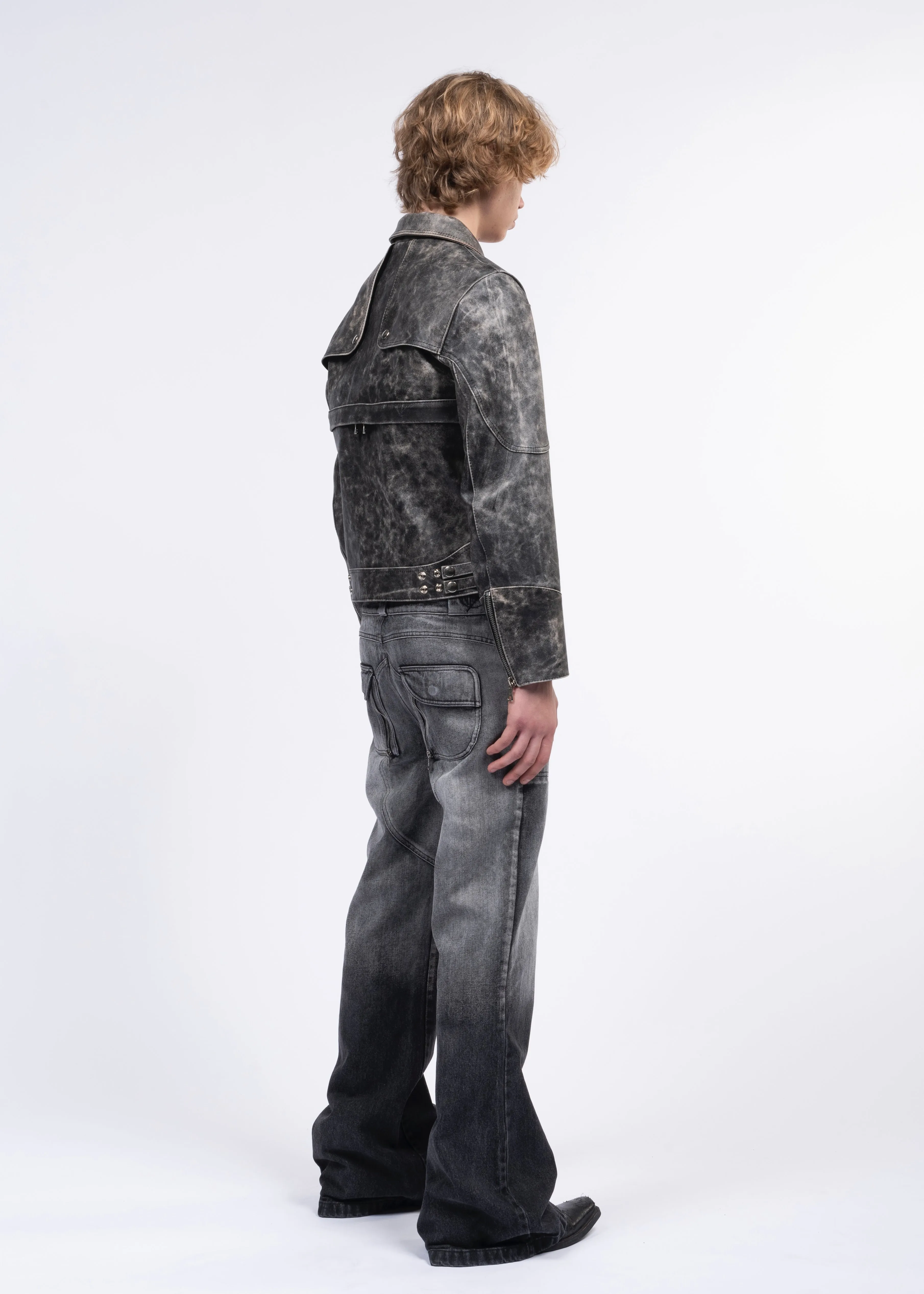 SNAKE ZIP LEATHER JACKET sold by NO/FAITH STUDIOS product image thumbnail 5