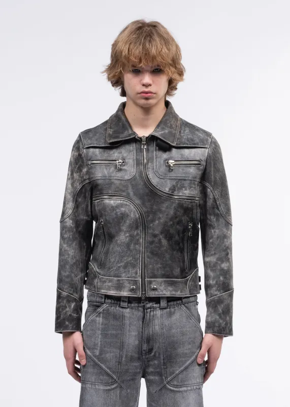 SNAKE ZIP LEATHER JACKET sold by NO/FAITH STUDIOS