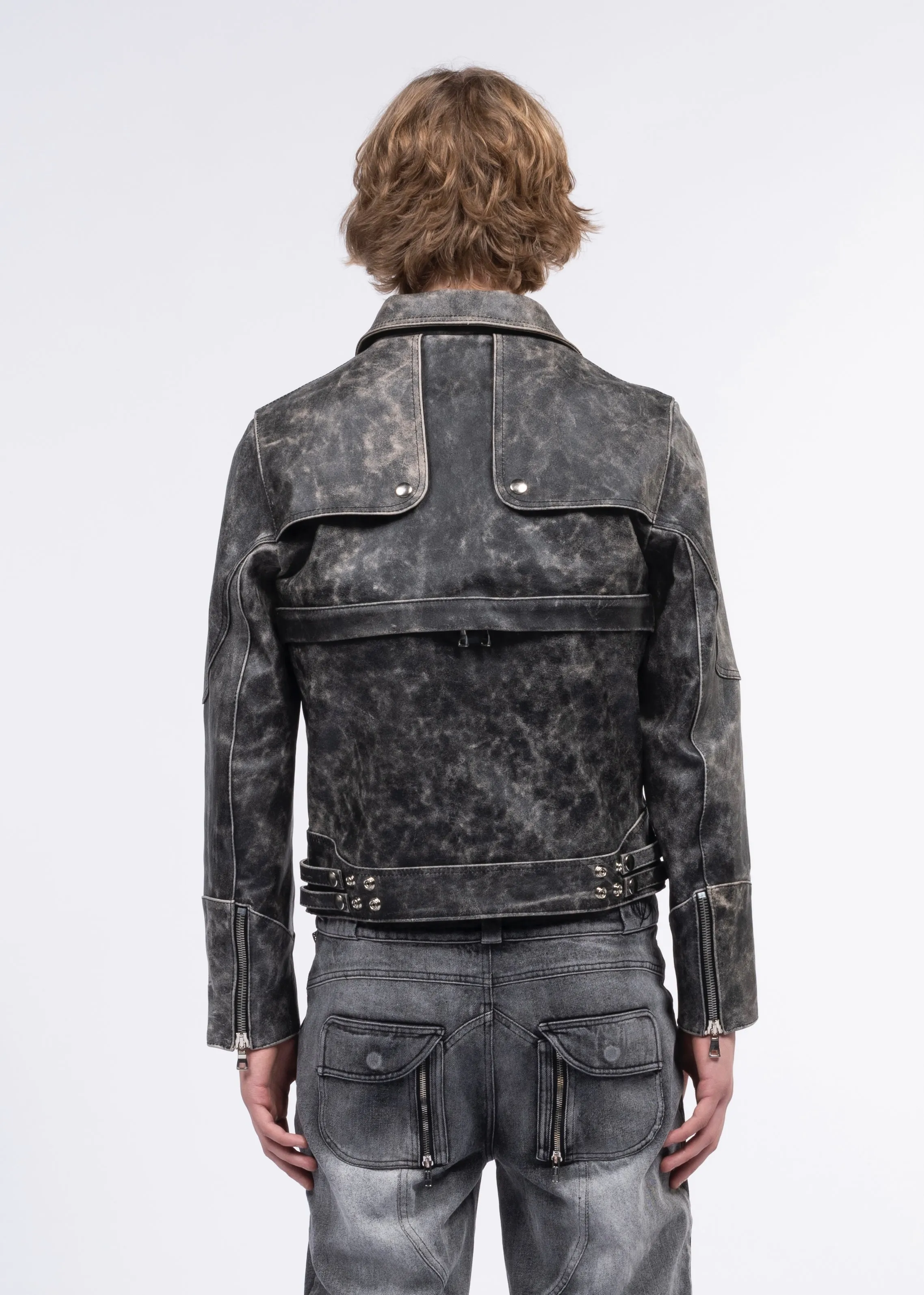 SNAKE ZIP LEATHER JACKET sold by NO/FAITH STUDIOS product image thumbnail 4