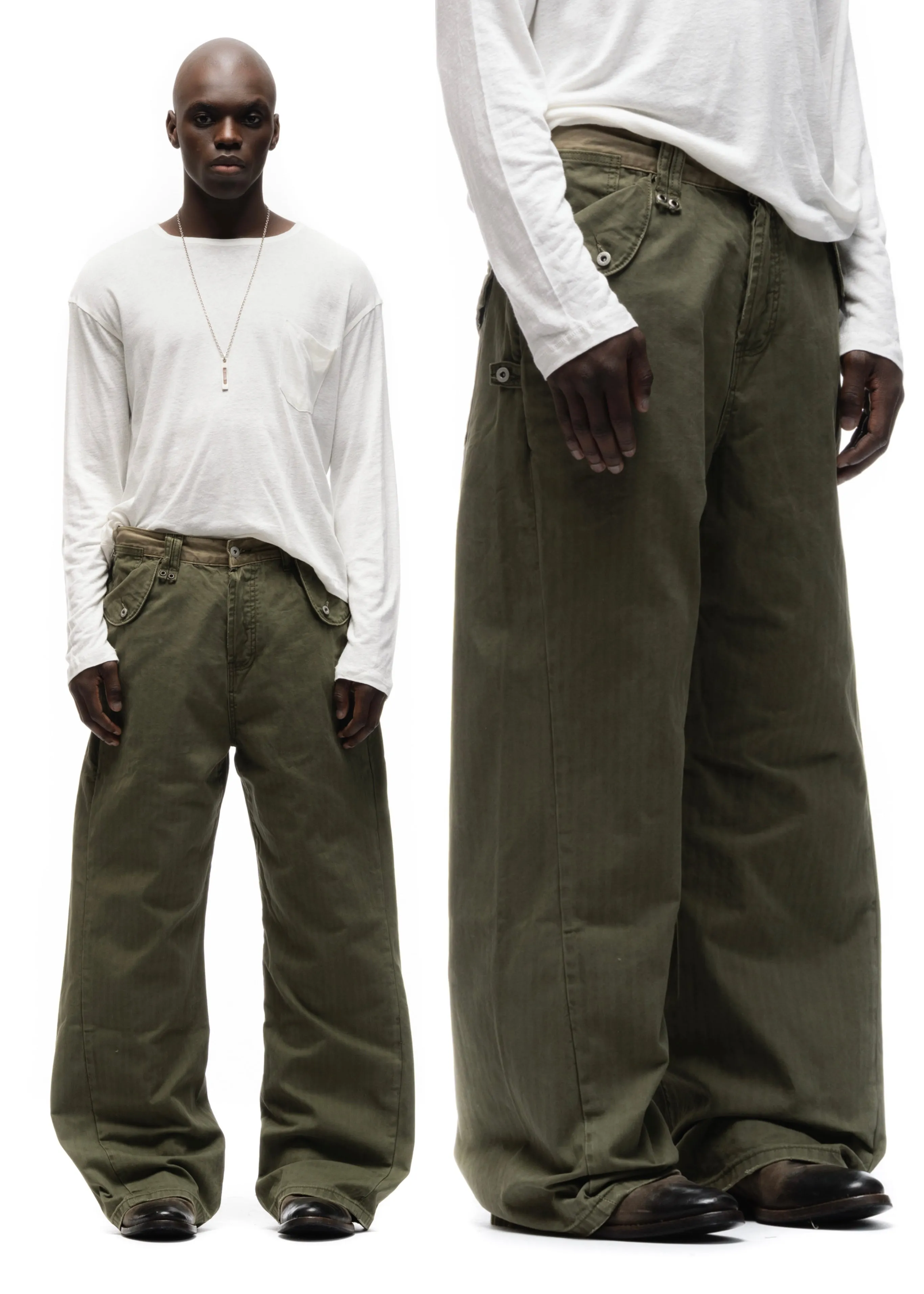 HERRINGBONE CUT KHAKI sold by NO/FAITH STUDIOS