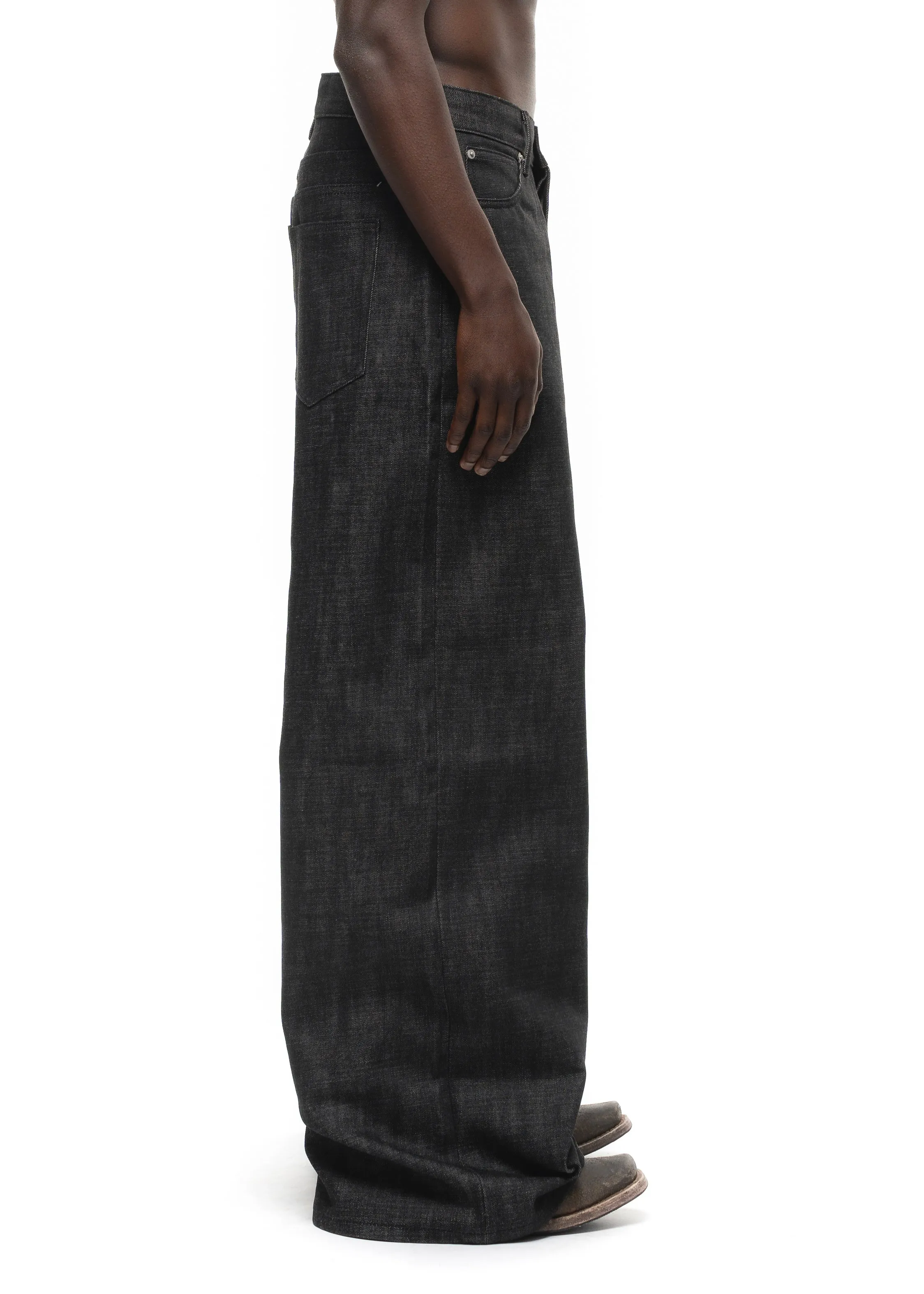 RAW DENIM ULTRA LOOSE FIT STRUCTURED BLACK sold by NO/FAITH STUDIOS product image thumbnail 3