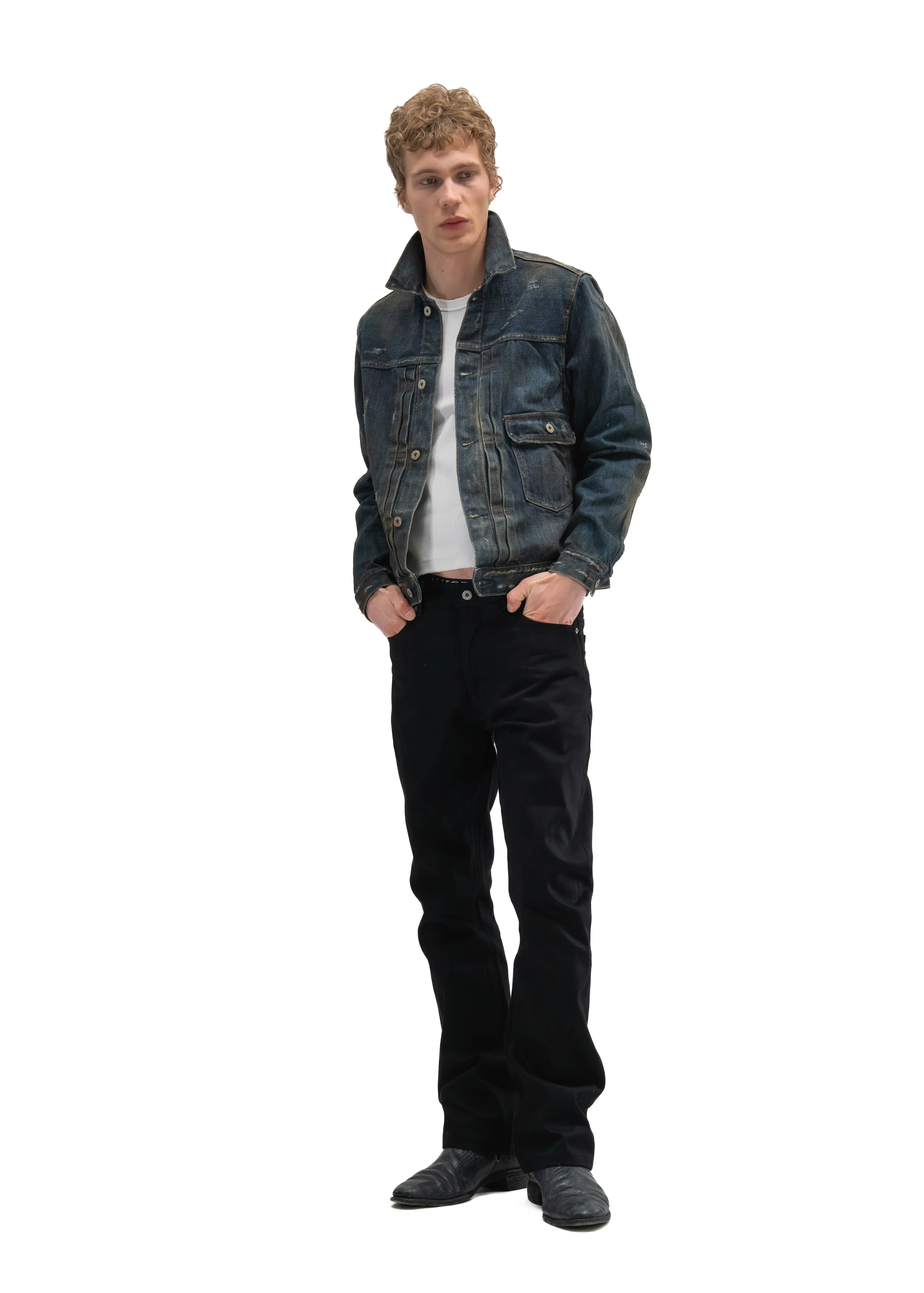 FADED BLUE DENIM TRUCKER sold by NO/FAITH STUDIOS product image thumbnail 2
