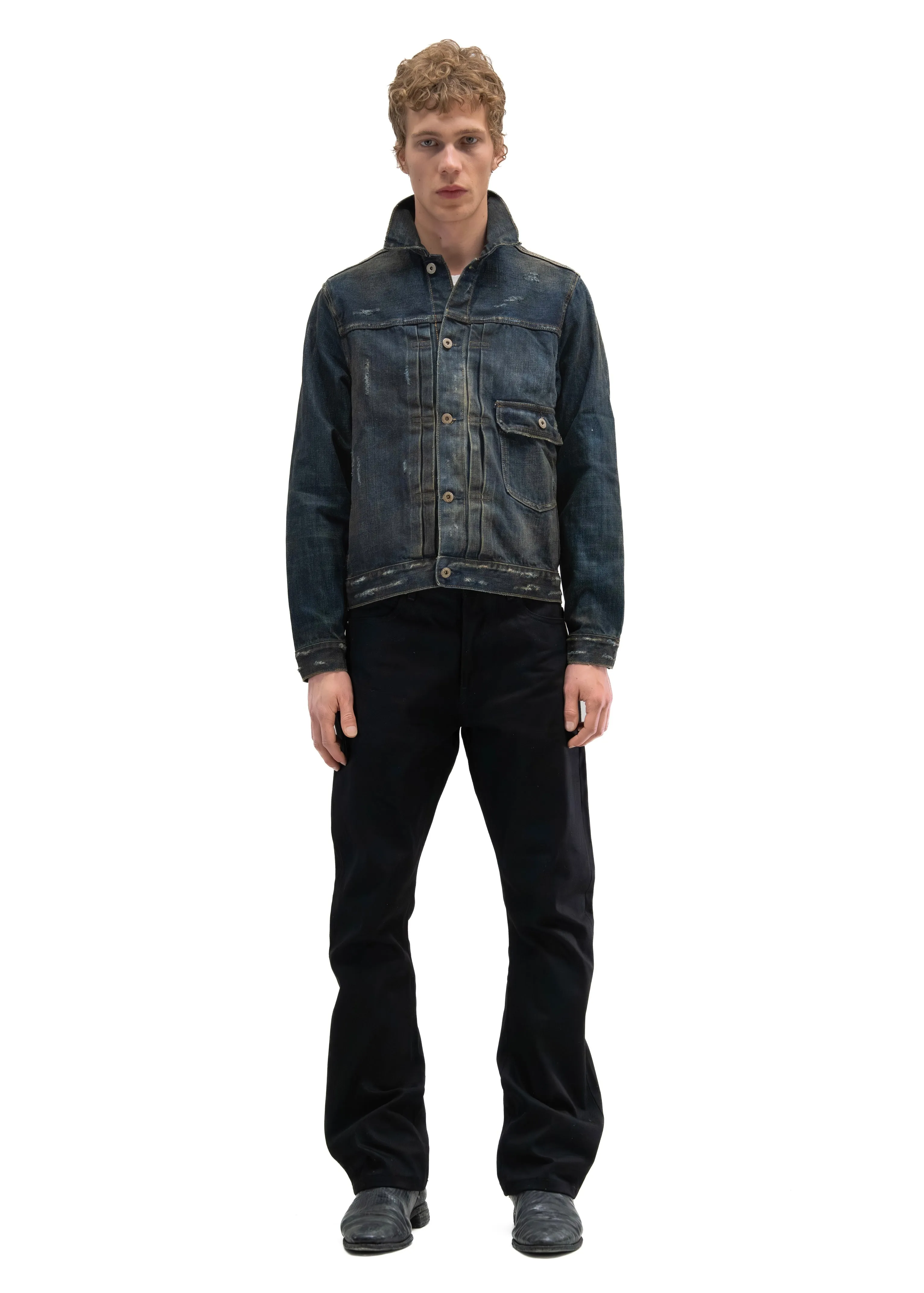 FADED BLUE DENIM TRUCKER sold by NO/FAITH STUDIOS product image thumbnail 4