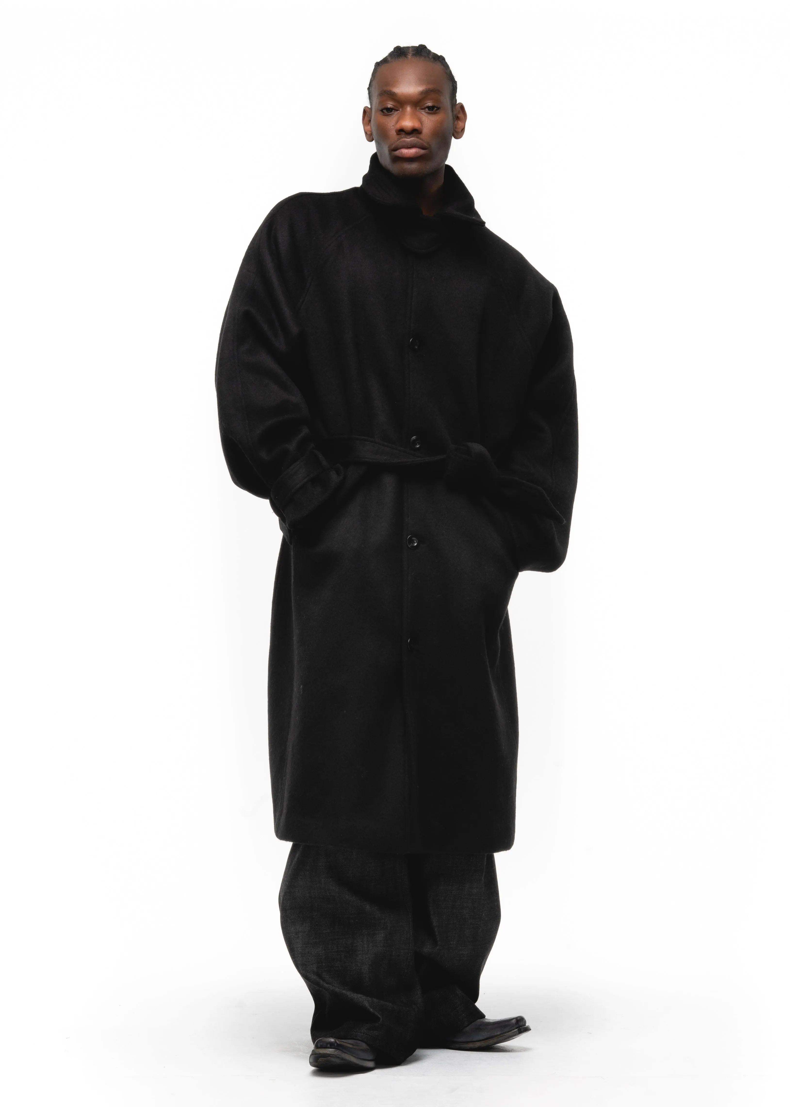 CLASSIC WOOL COAT BLACK sold by NO/FAITH STUDIOS product image thumbnail 3
