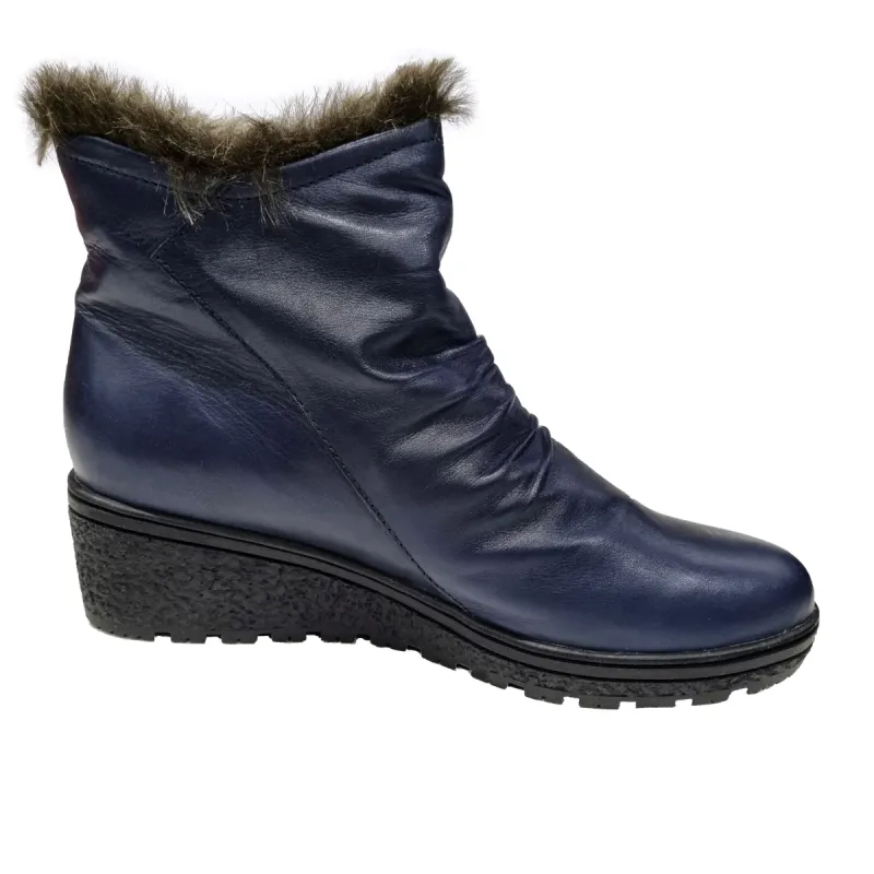 Jemma Anastasia Navy W2020 Ladies Leather Boots sold by Bayside Shoe Warehouse