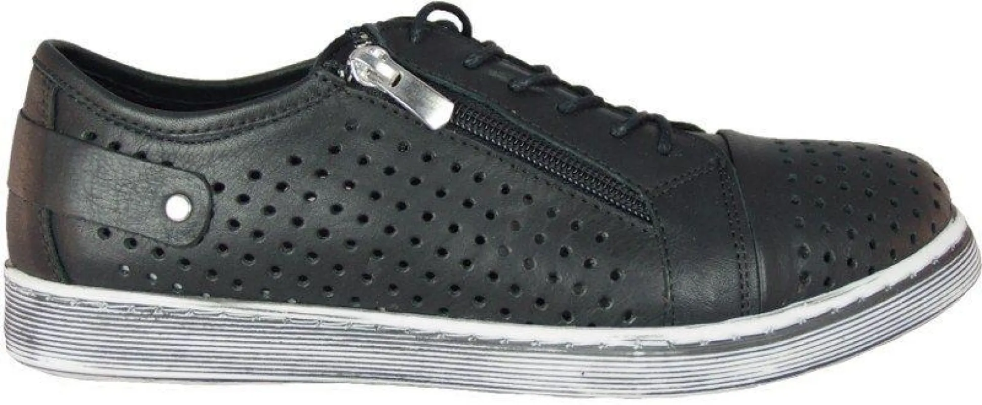 Cabello Eg17 Black Side Zip & Lace Up Sneakers sold by Bayside Shoe Warehouse