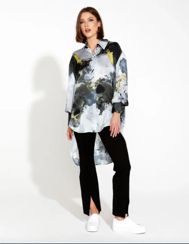 Fate + Becker Transfixed Oversized Shirt Marble sold by Bayside Shoe Warehouse
