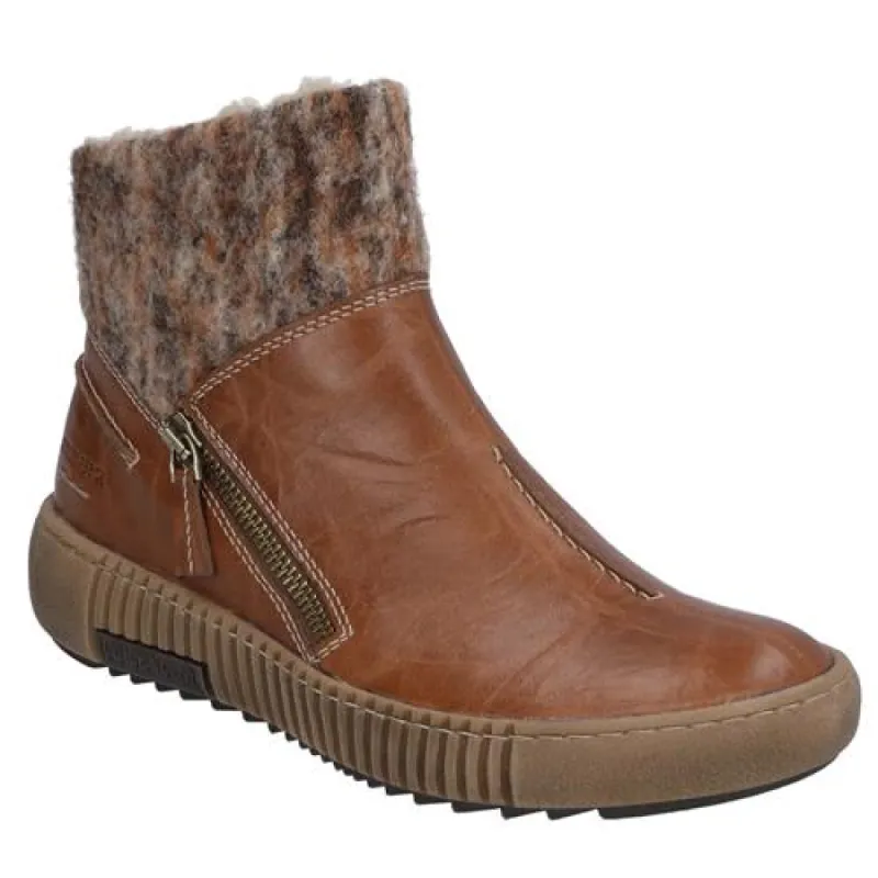 Josef Seibel Maren 22 Brandy Kombi Ankle Boots Side Zip Ankle Boot sold by Bayside Shoe Warehouse