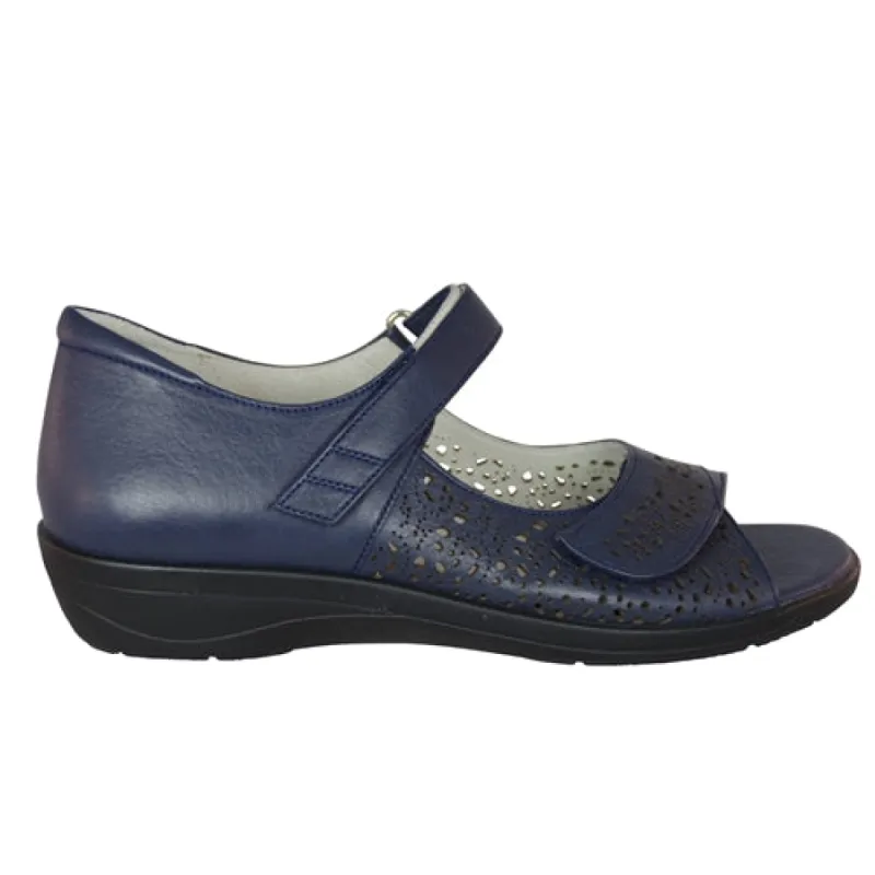 Cabello Re3405 Navy Adjustable Velcro Sandals sold by Bayside Shoe Warehouse