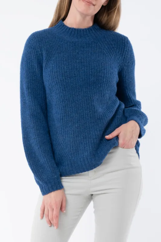 Jump Mock Neck Rib Pullover Cobalt sold by Bayside Shoe Warehouse