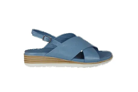 Cabello Ebony Denim Buckle Strap Sandals sold by Bayside Shoe Warehouse